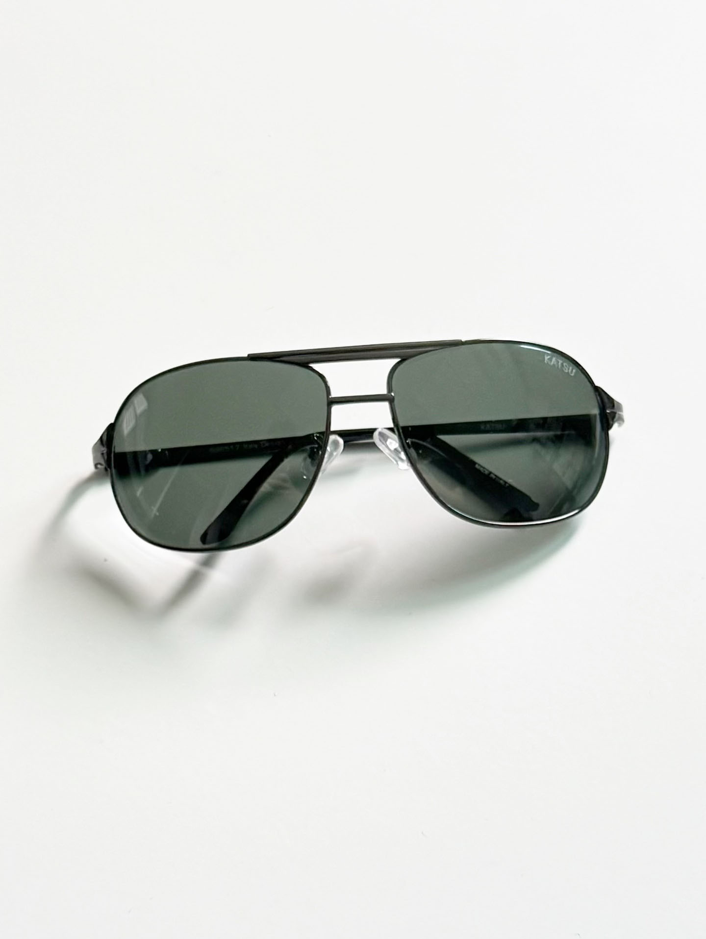 90's KATSU Gunmetal Aviator Metal Sunglasses
