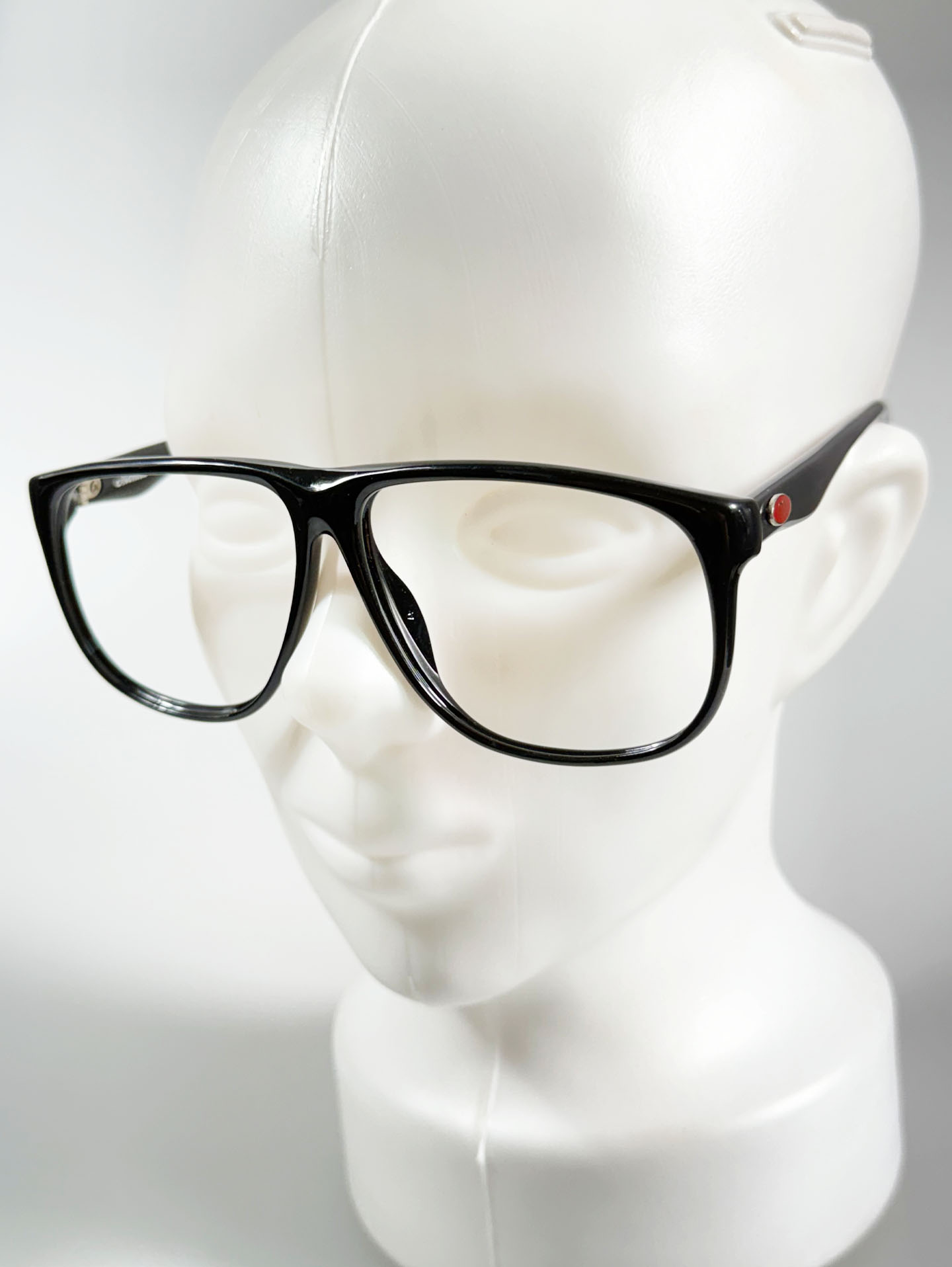 90's MONICA Oversized Black Square Acetate Glasses