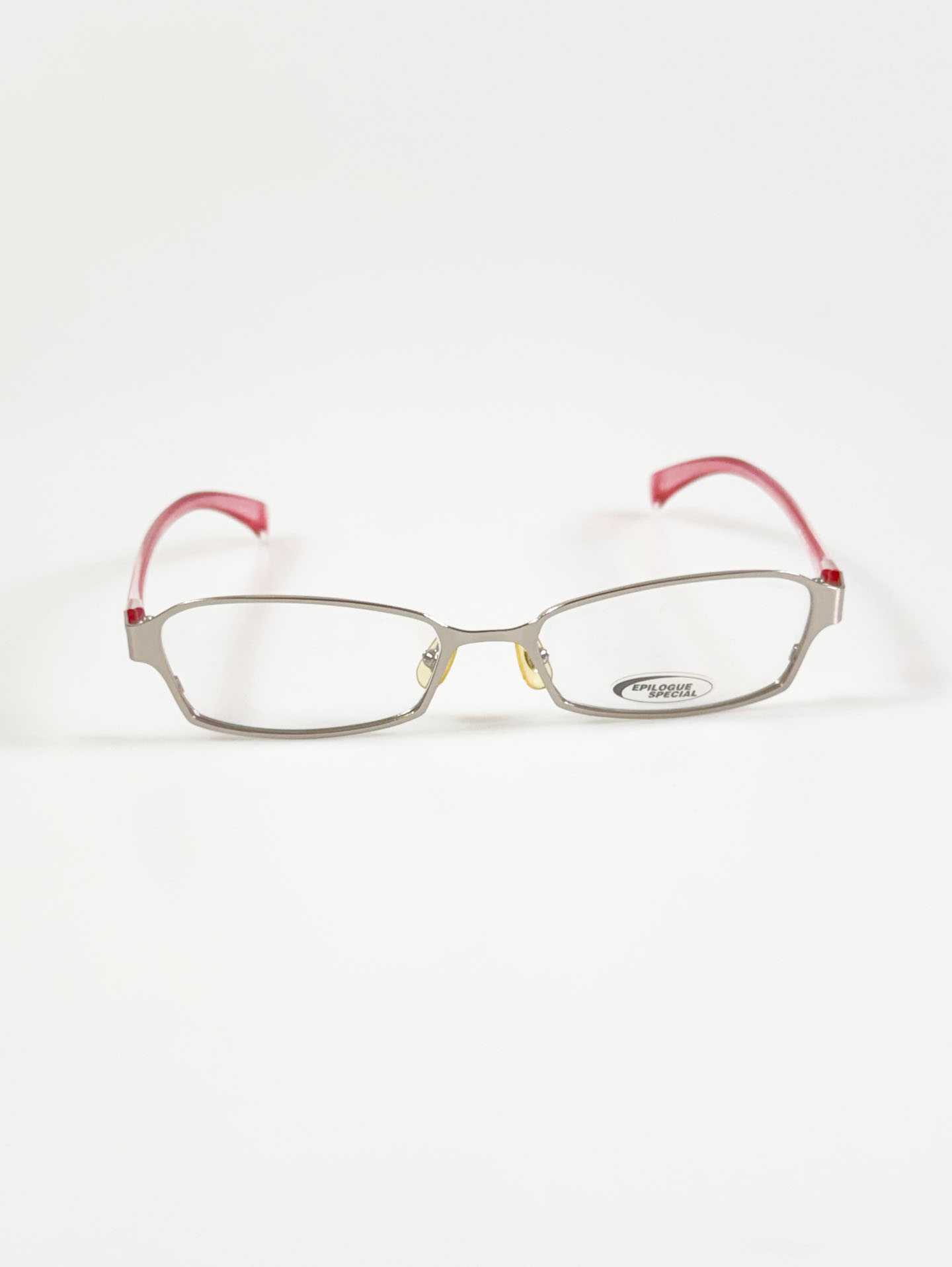 EPILOGUE Silver Slim Square Metal Frame Glasses