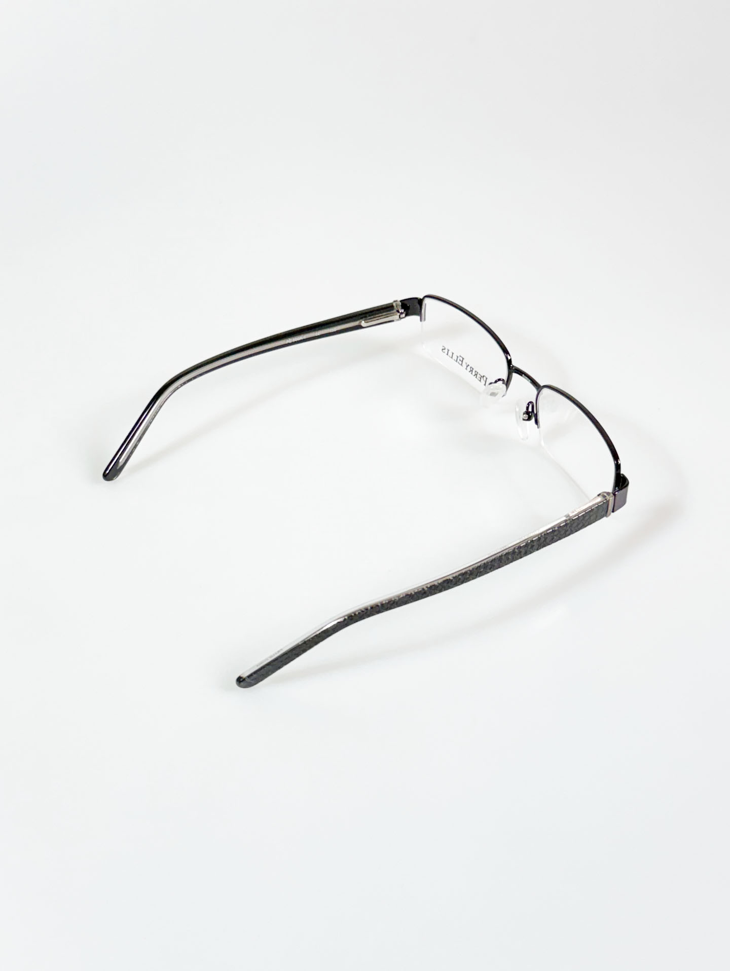 Perry Ellis Semi-Rimless Square Metal Frame Glasses