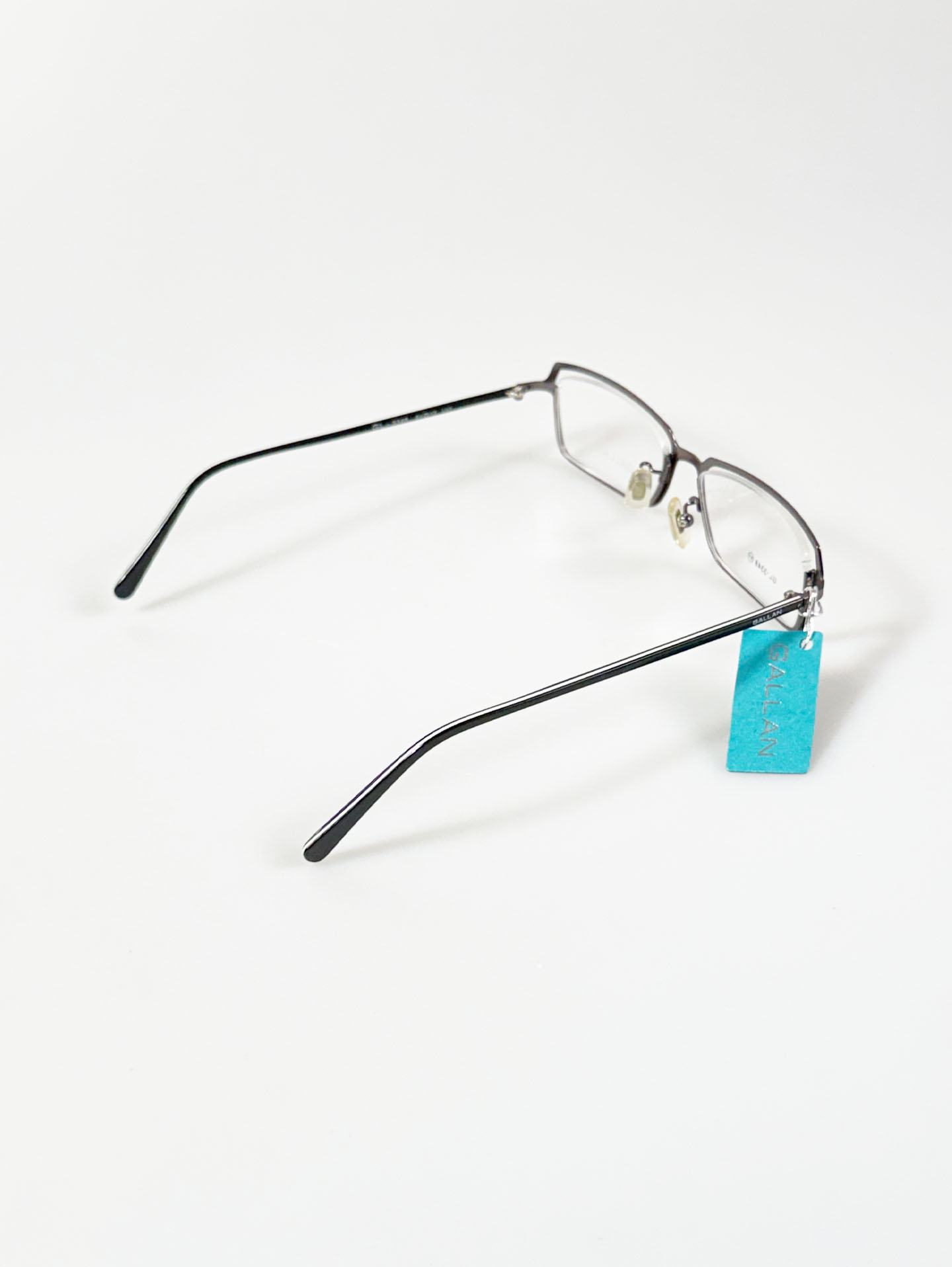 GALLAN Dark Silver Slim Square Metal Frame Glasses