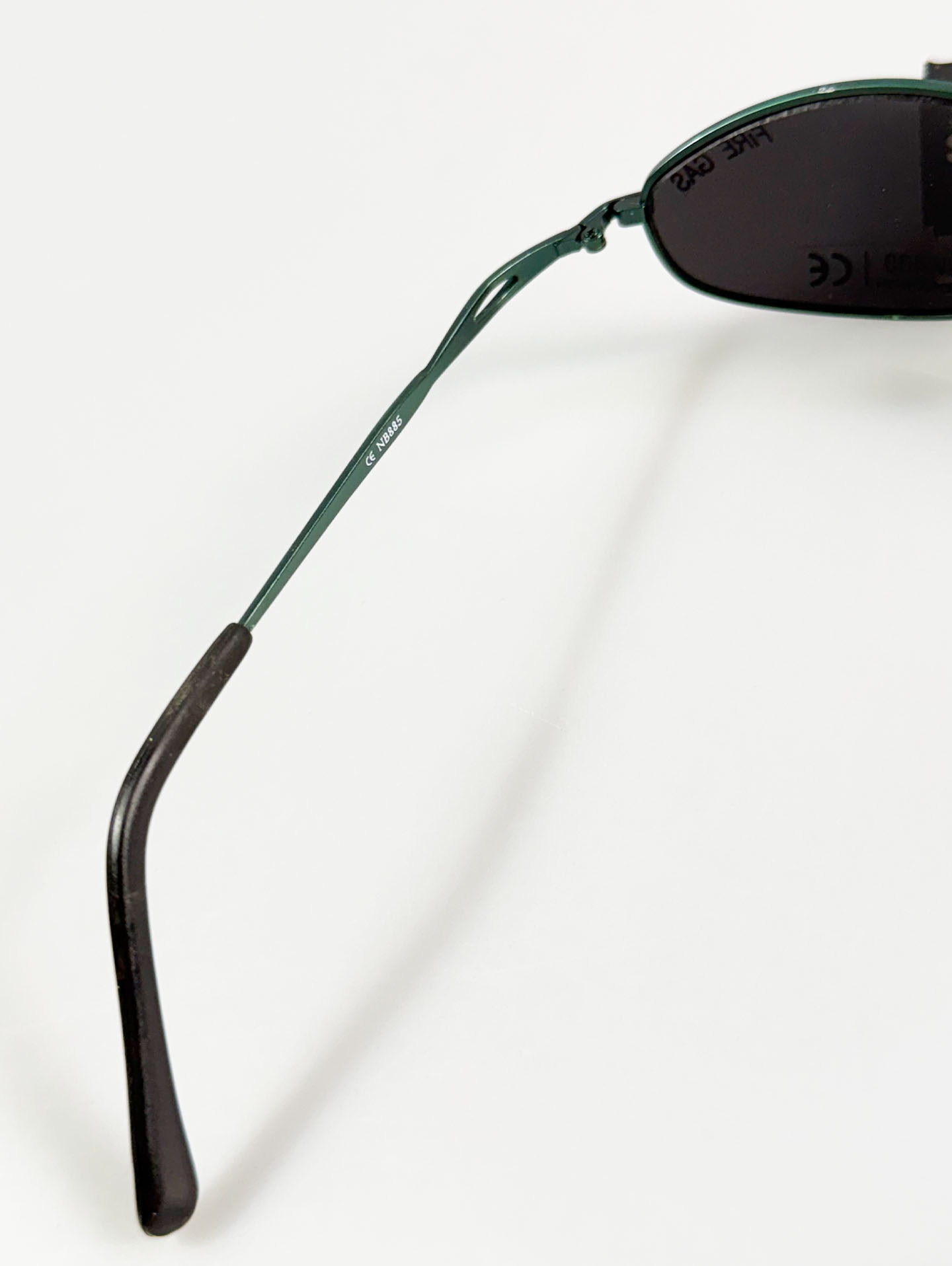 90's FIRE GAS Green Slim Oval Metal Frame Sunglasses
