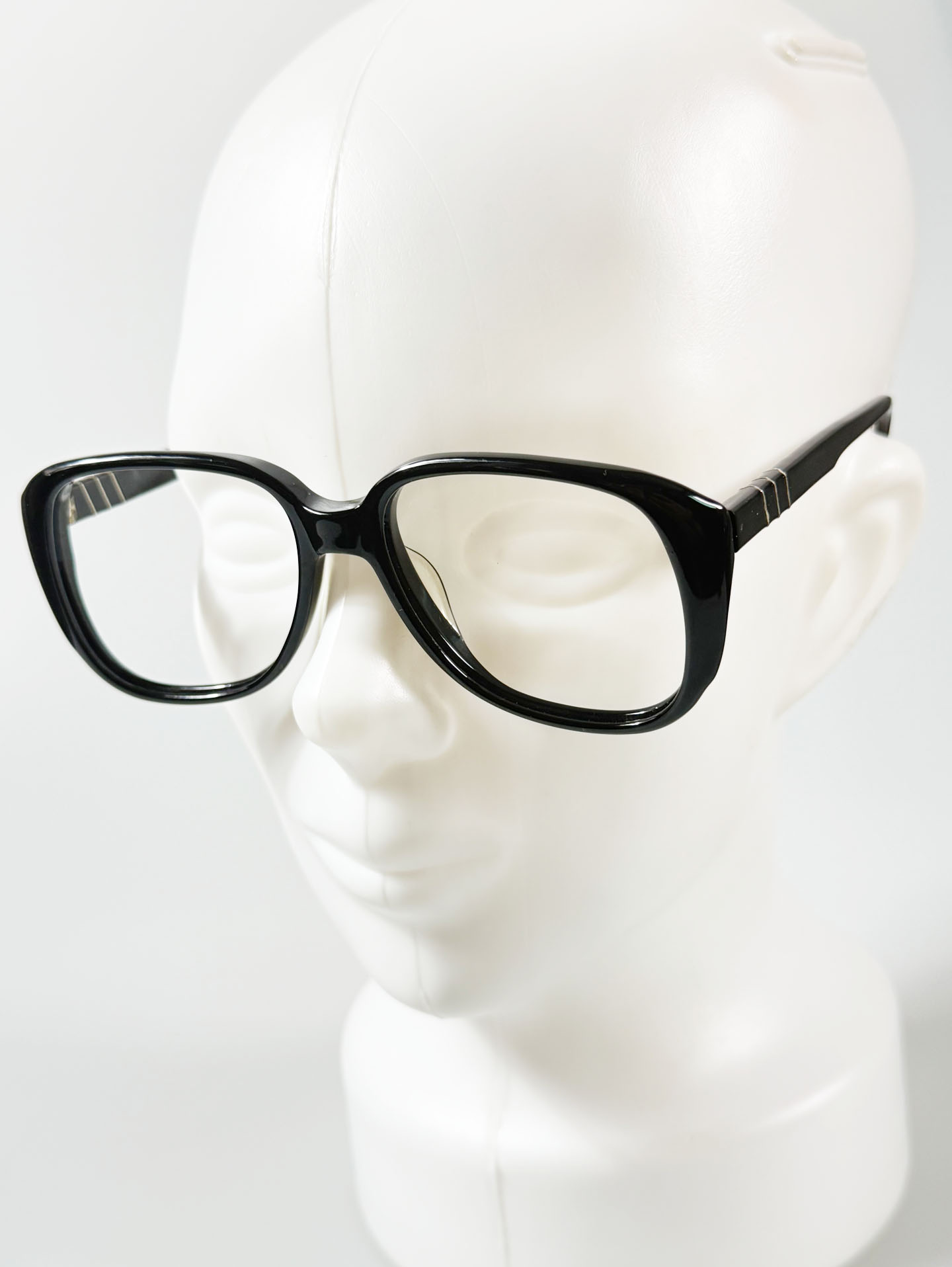 90's ASDOR Black Oversized Square Horn-Rim Glasses