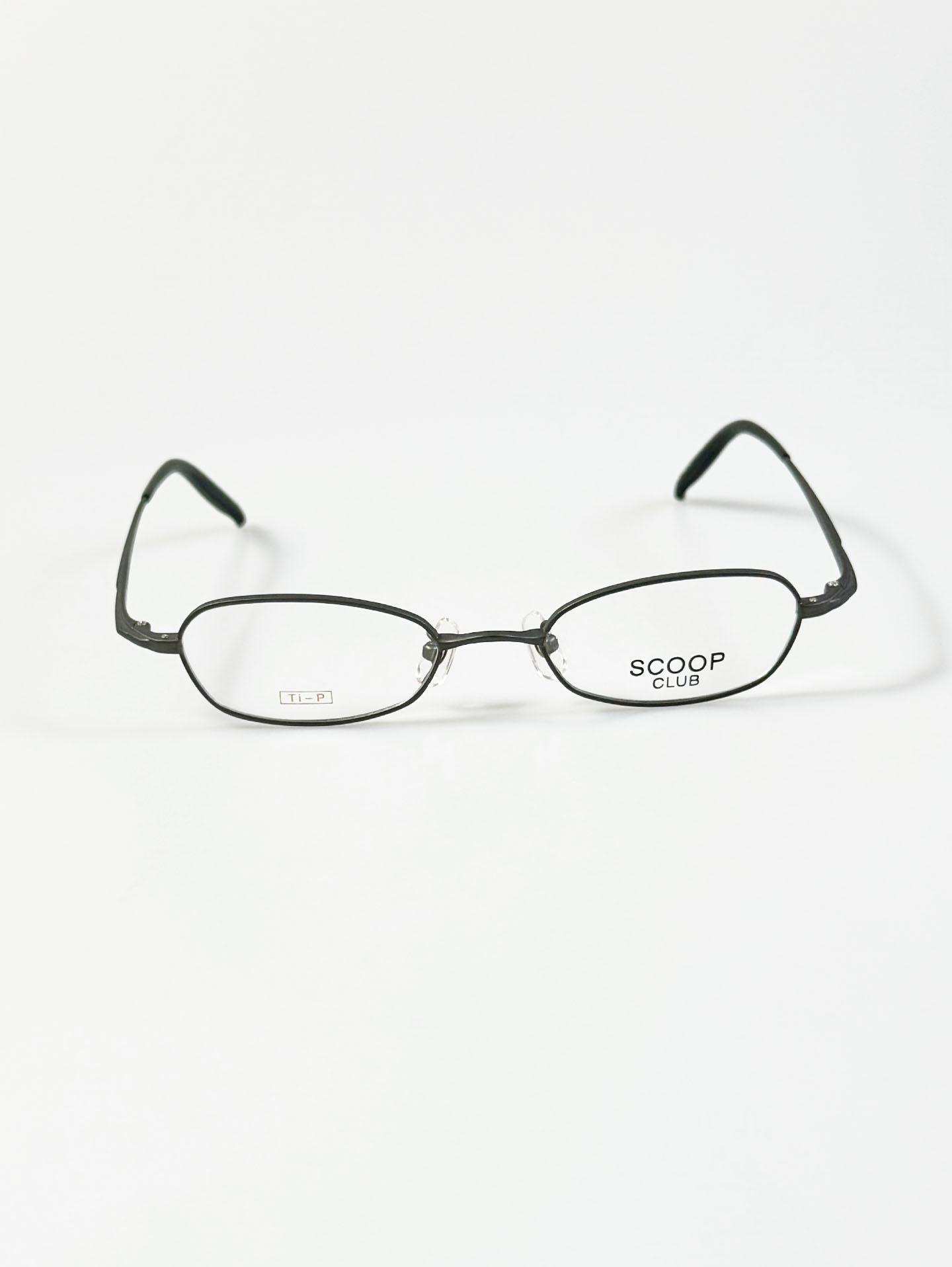 SCOOP CLUB Charcol Titanium Slim Oval Frame Glasses