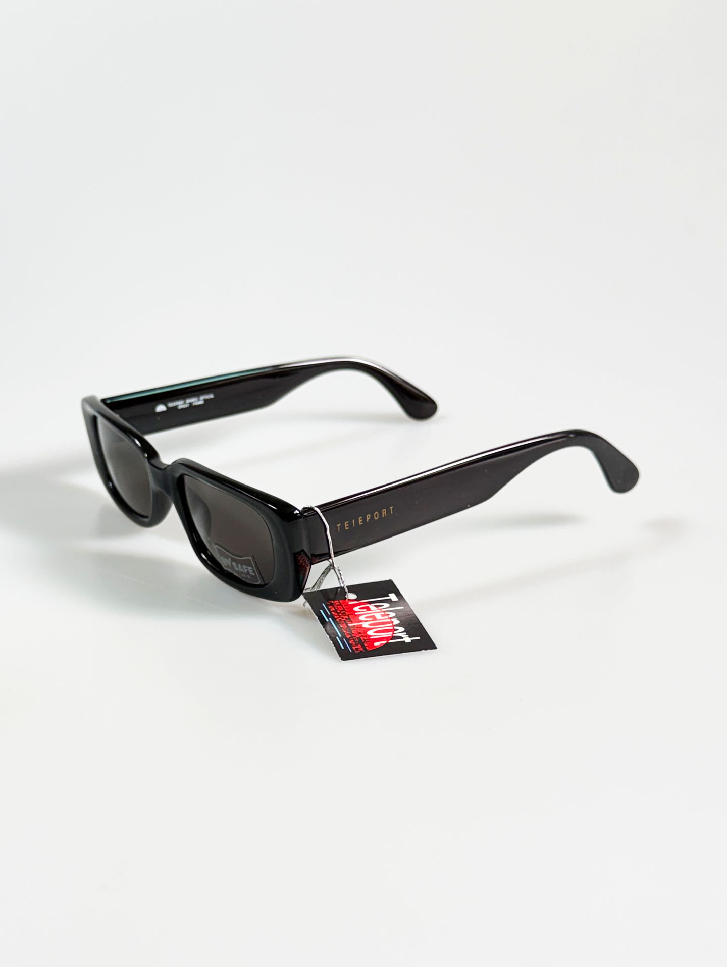 90's TELEPORT Black Bold Square Frame Sunglasses