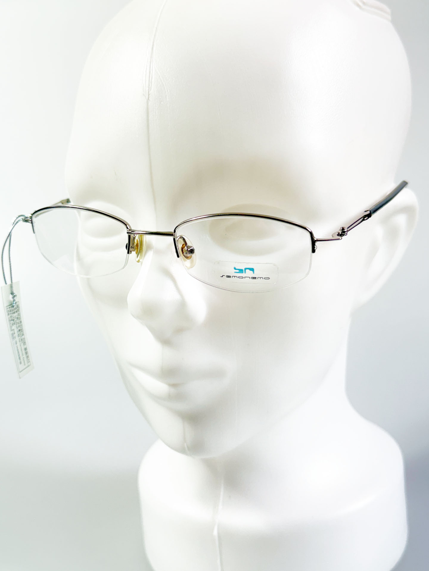 SEMONEMO Eyewear Silver Square Half-Rim Metal Glasses