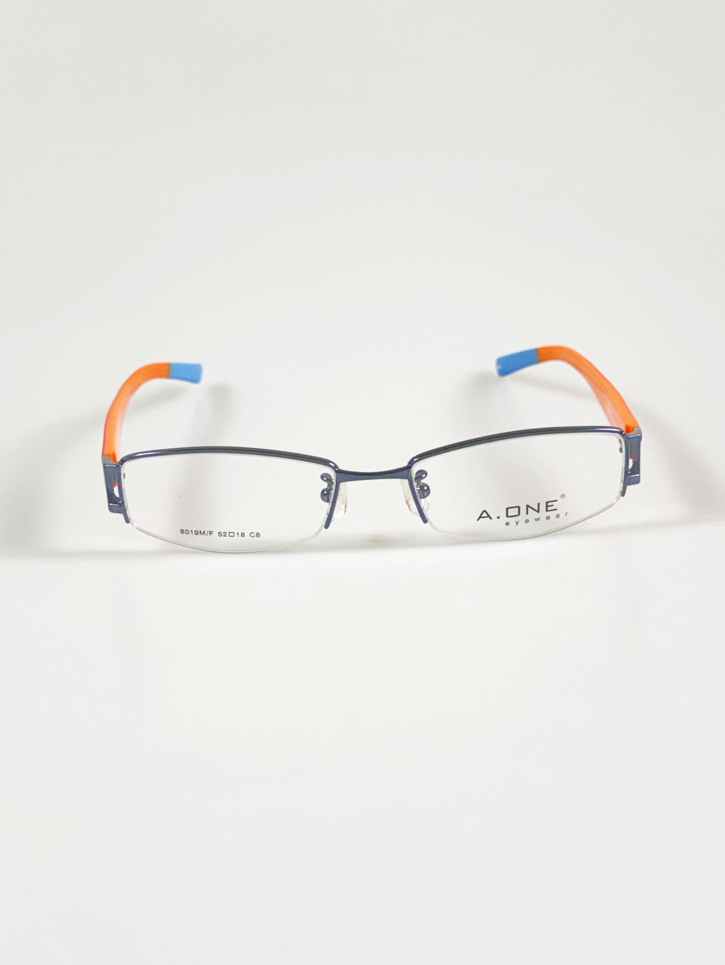 A.ONE Eyewear Half-Rim Square Metal Frame Glasses