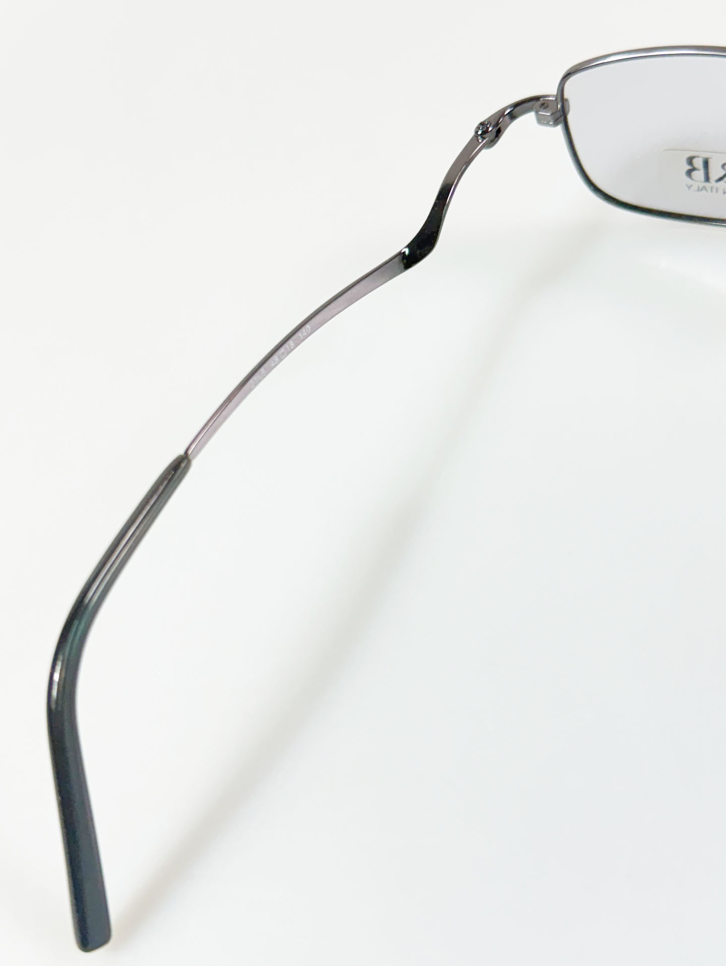 R&B Eyewear Gunmetal Slim Square Frame Glasses
