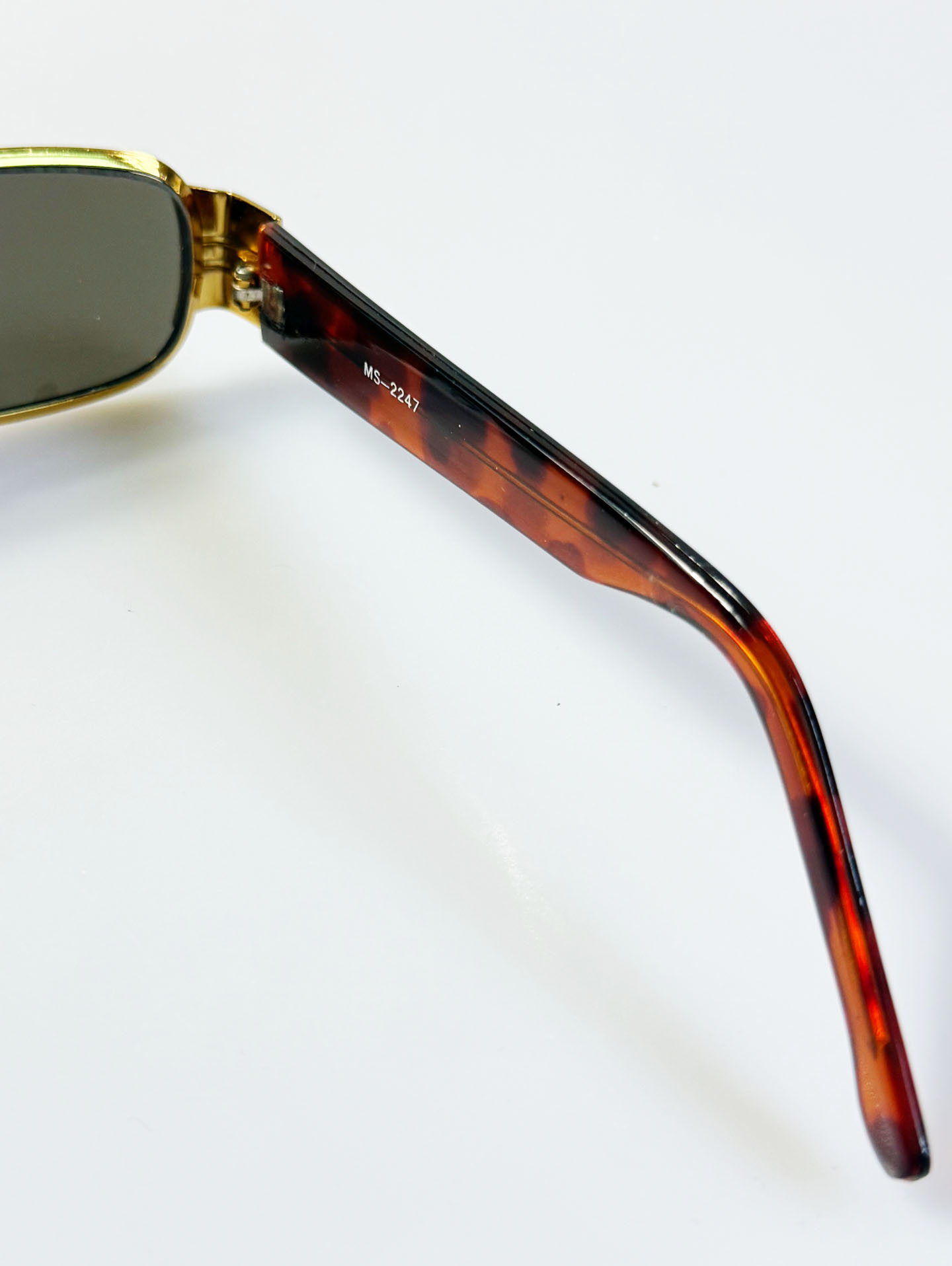 90's VINNY Gold Double Bridge Square Metal Sunglasses