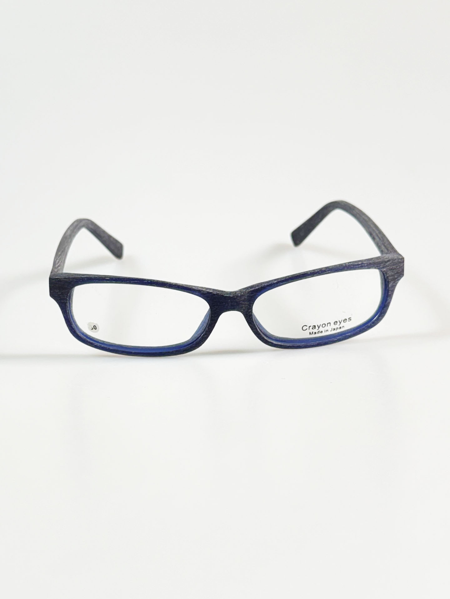 CRAYON EYES Navy Wood Square Frame Glasses (made in Japan)