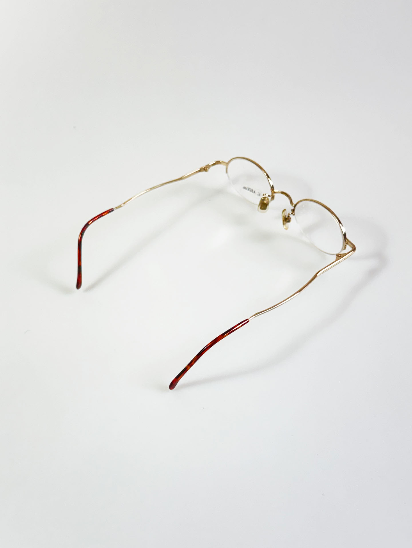 G. ABERizo Half-Rim Oval Gold Metal Frame Glasses