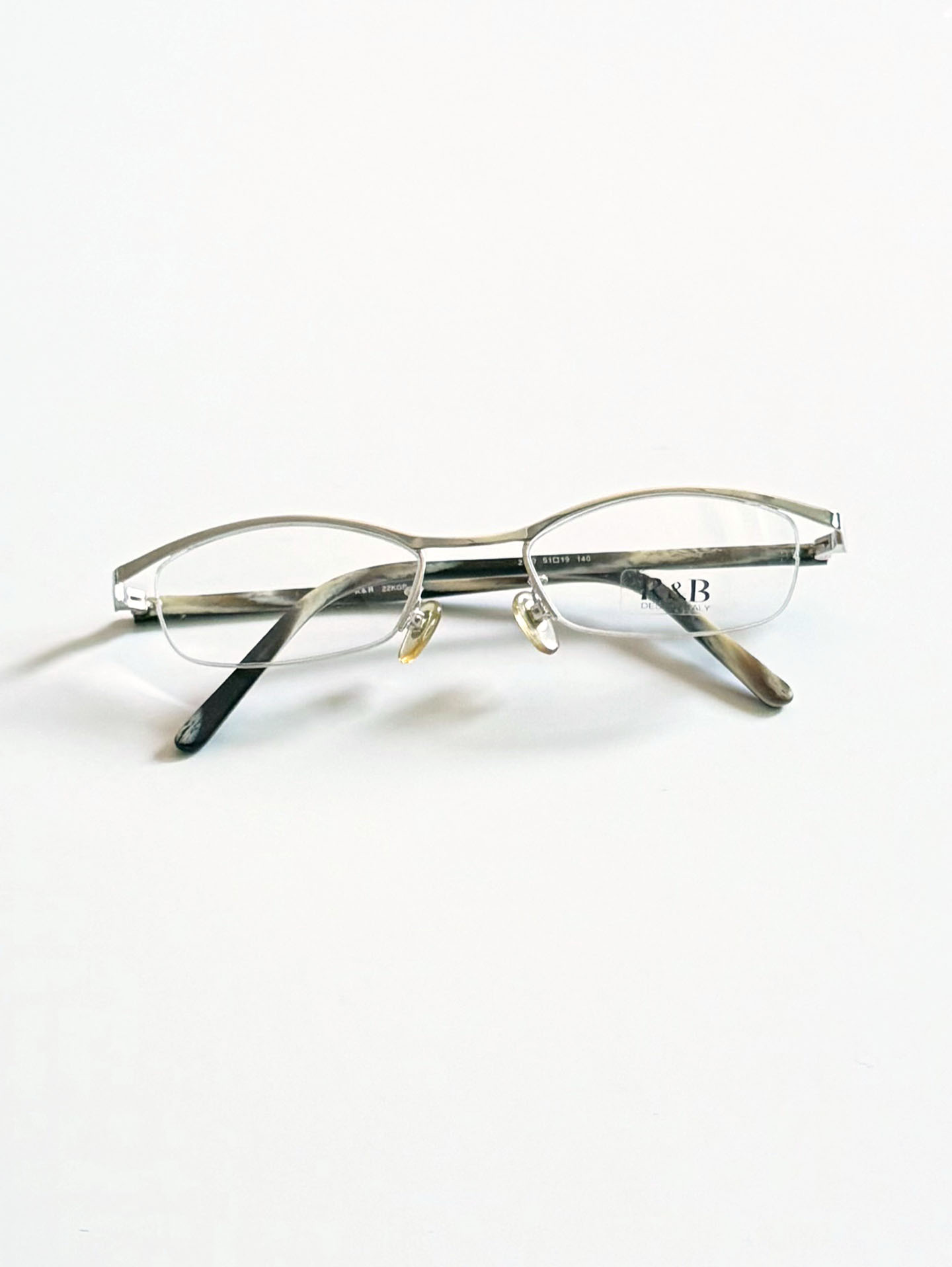 R&B Eyewear Silver Half-Rim Metal Frame Glasses