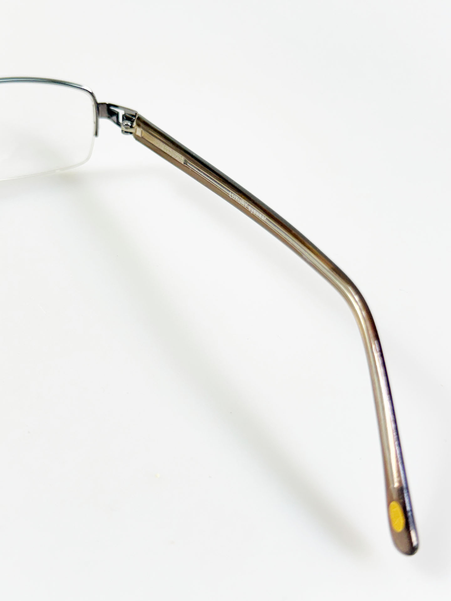 LUXURY EYEWEAR Half-Rim Square Metal Glasses