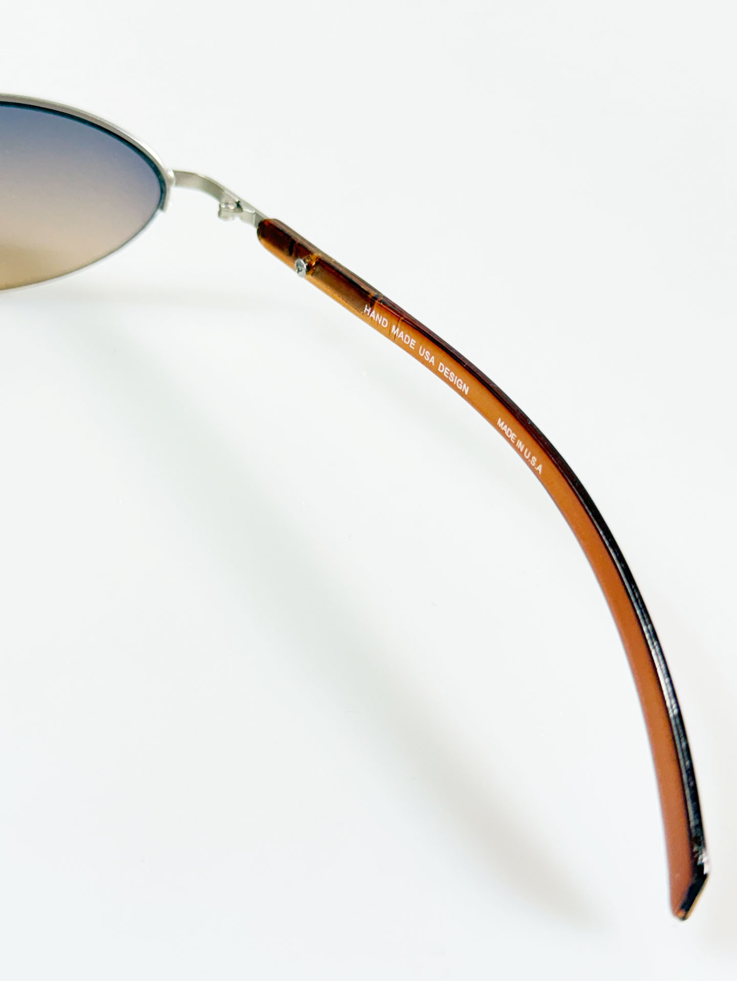 90's DOMON Silver Semi-Rimless Oval Metal Tint Sunglasses