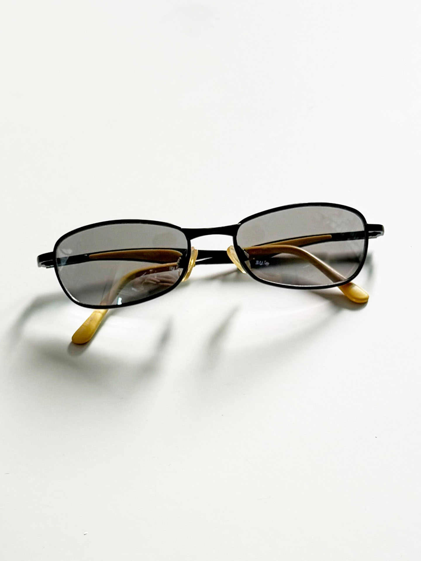 90's DOMON Black Slim Square Metal Sunglasses