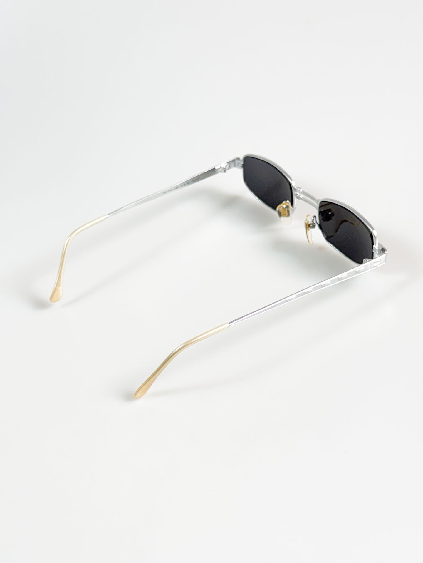 90's SUNNY Silver Metal Slim Square Sunglasse