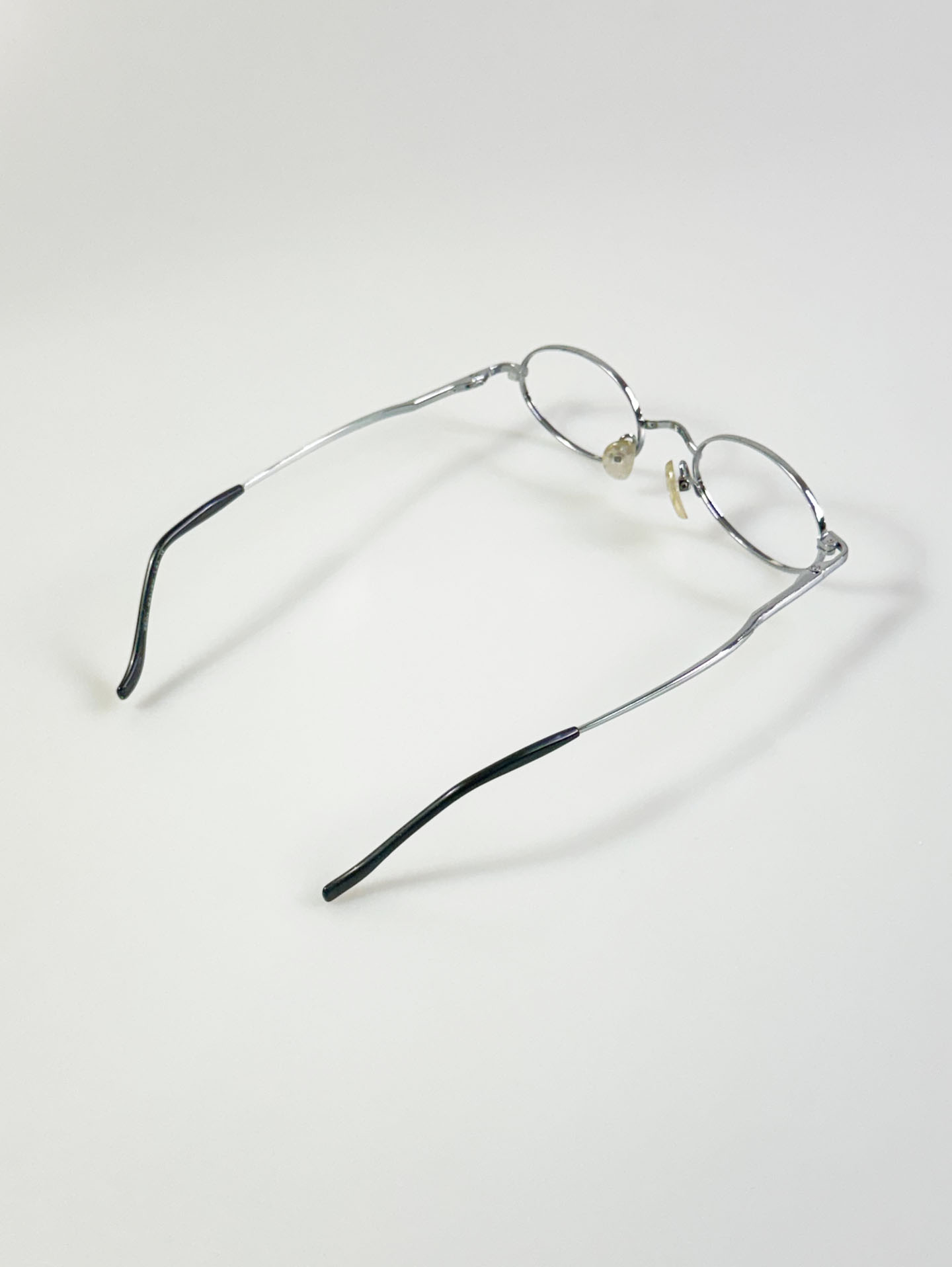 Silver Slim Oval Metal Frame Glasses