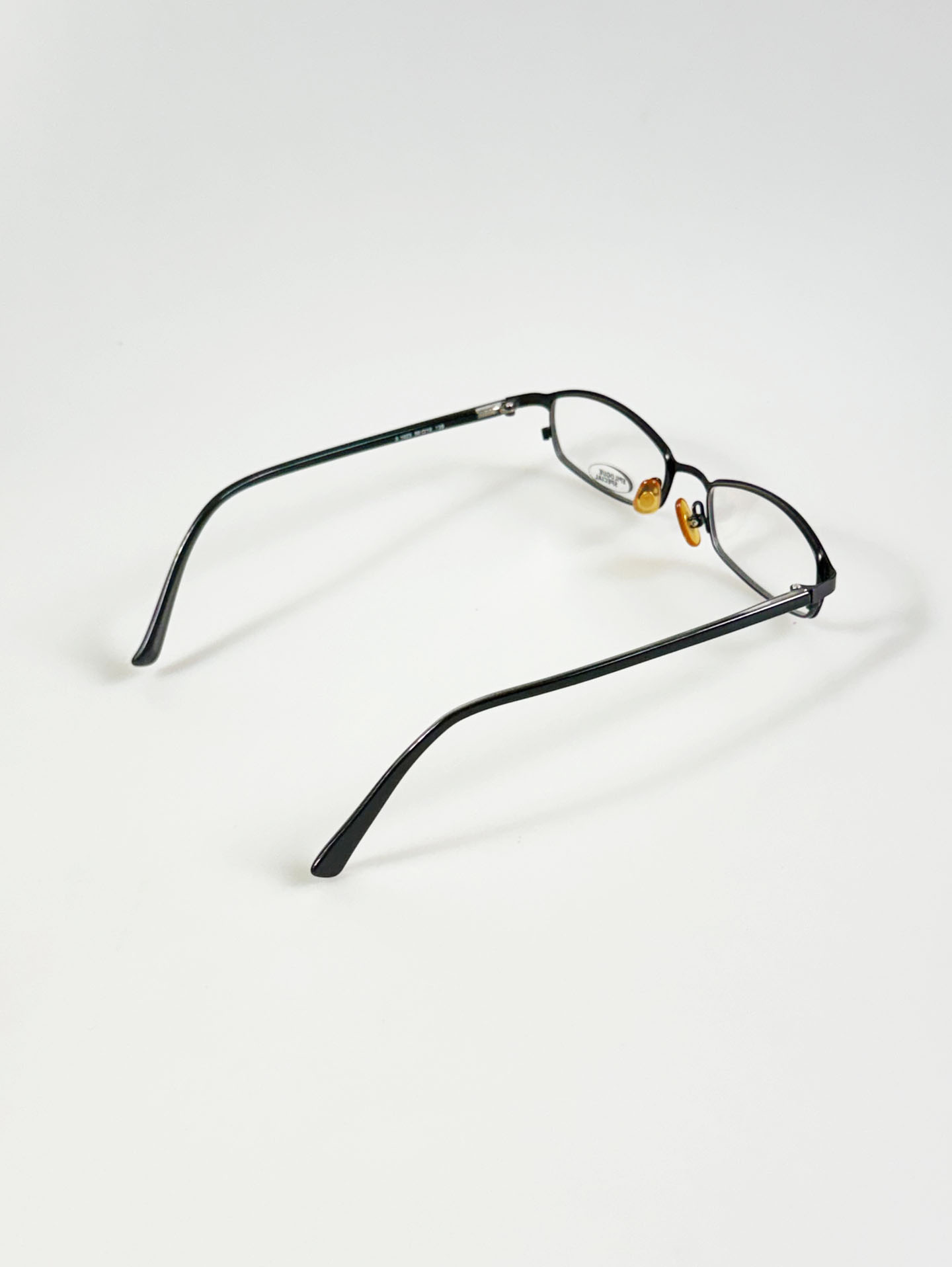 EPILOGUE Matte Black Slim Square Metal Glasses