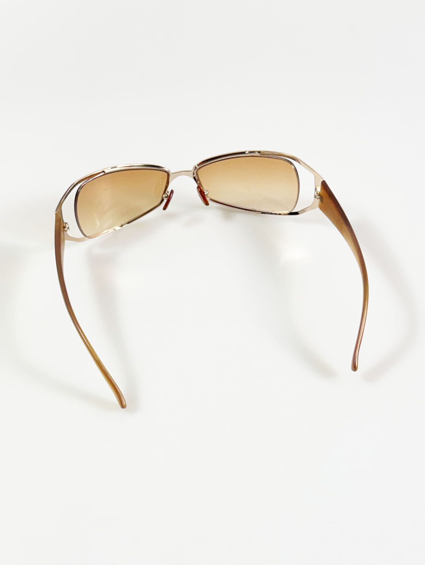 Champagne Gold Wraparound Square Metal Tint Sunglasses