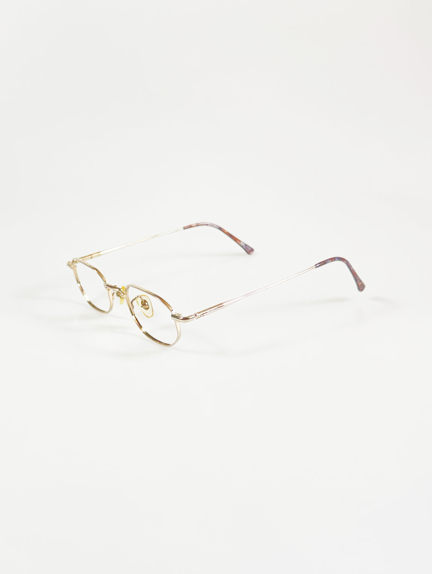 90's ENC Gold Slim Square Metal Glasses