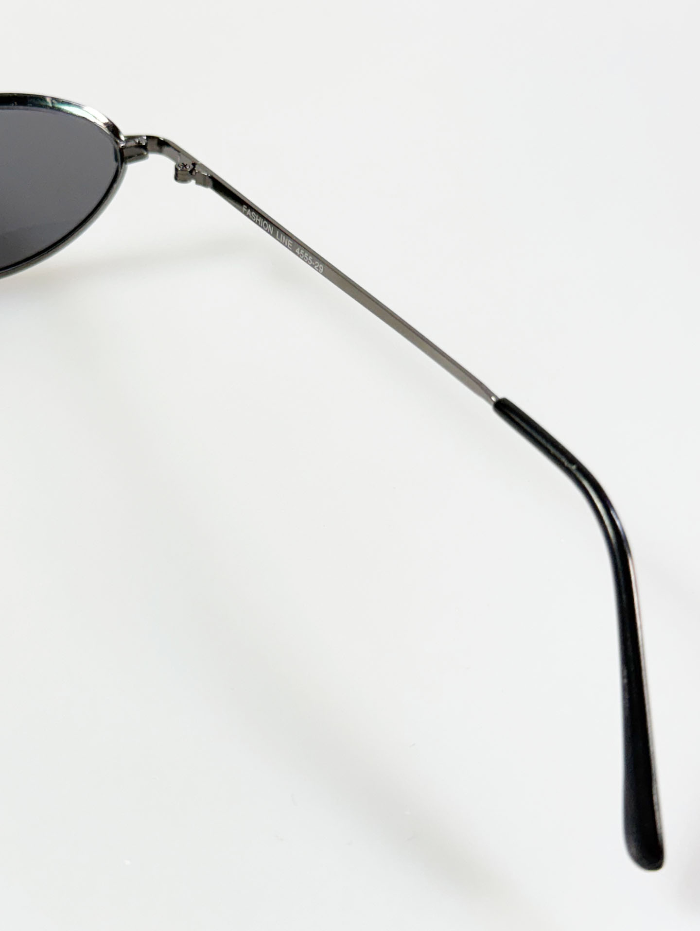 90's FASHION LINE Gunmetal Slim Oval Sunglasses
