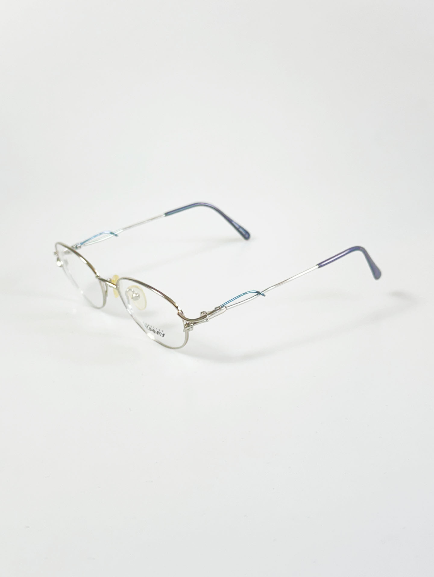 LAMY Silver Titanium Slim Oval Metal Frame Glasses