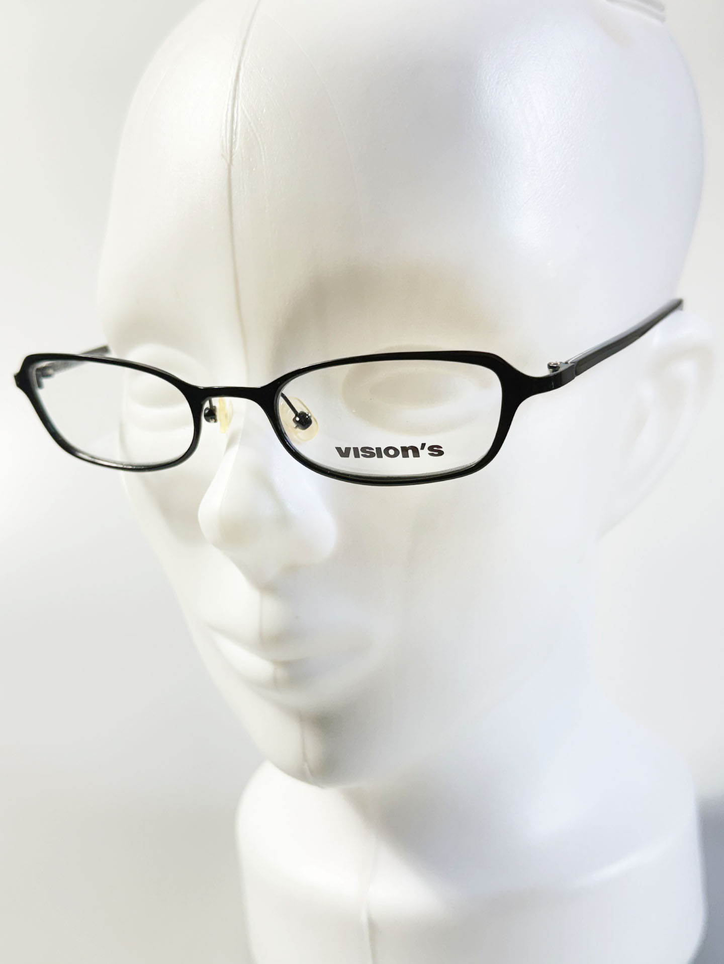 90's VISION'S Black Slim Square Metal Glasses