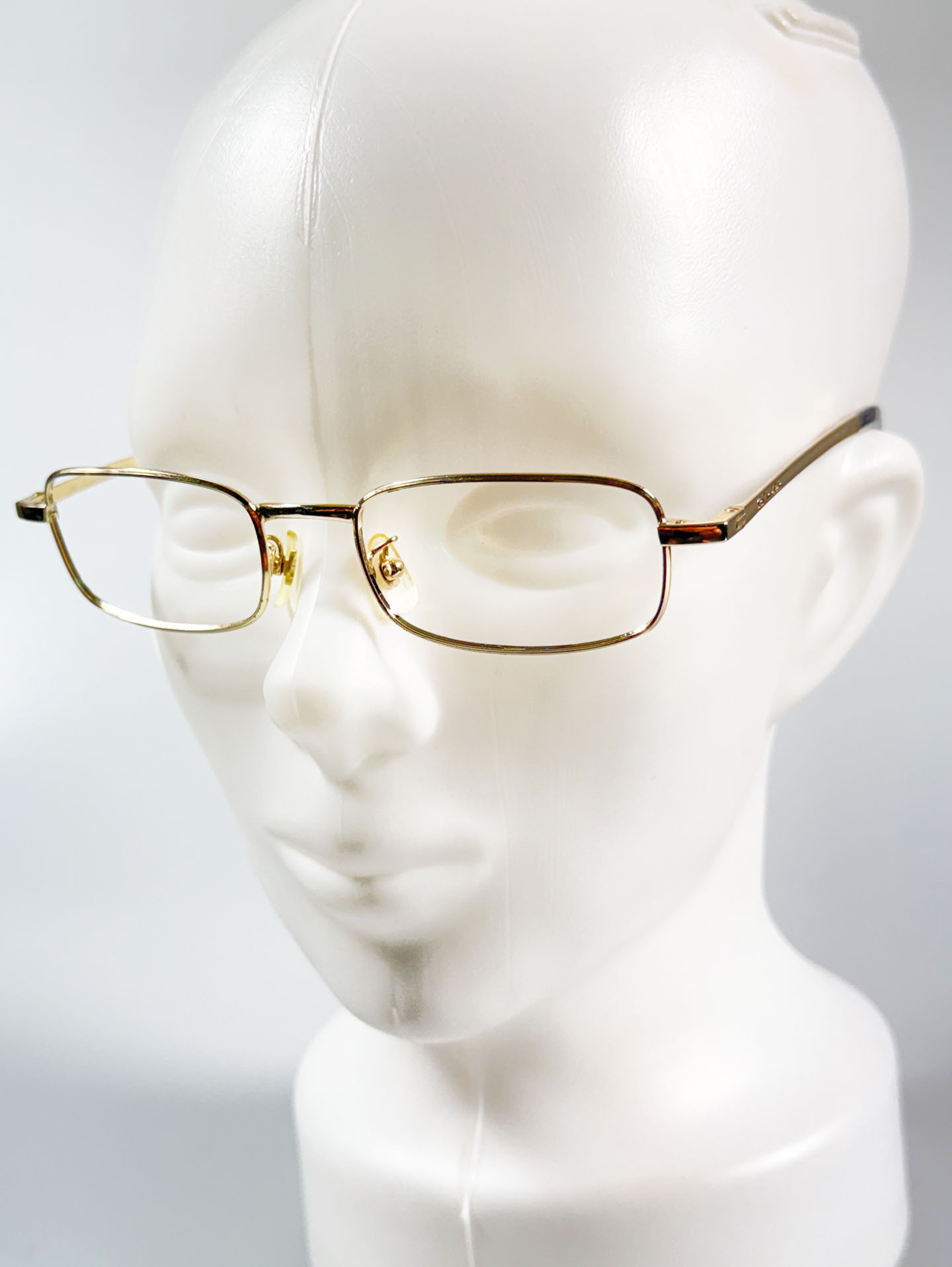 Calvin Klein Gold Slim Square Metal Frame Glasses