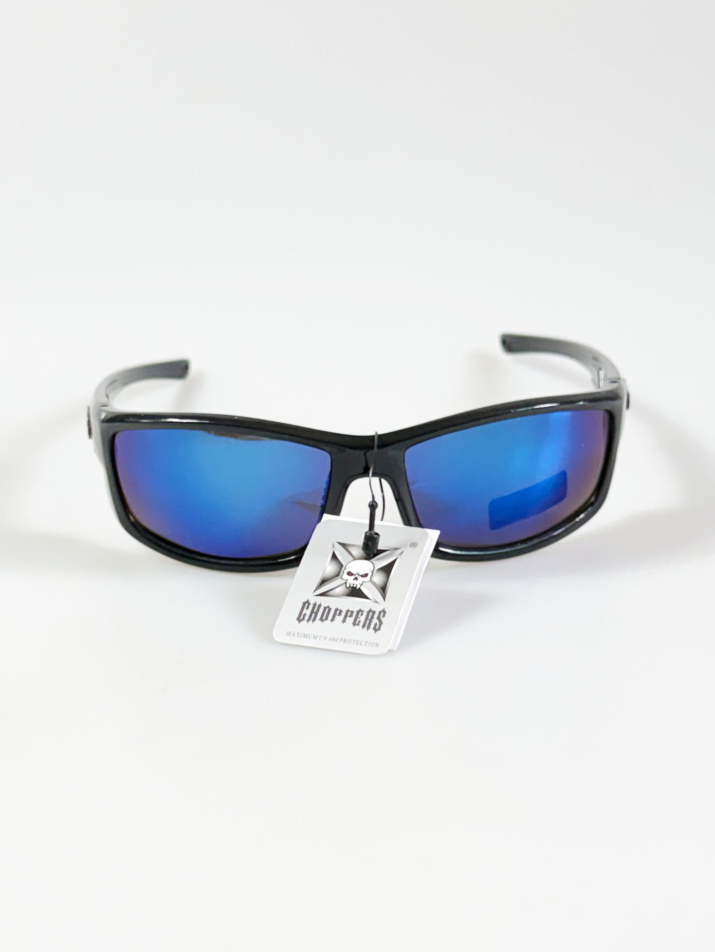 CHOPPERS Wraparound Black Blue Biker Sunglasses