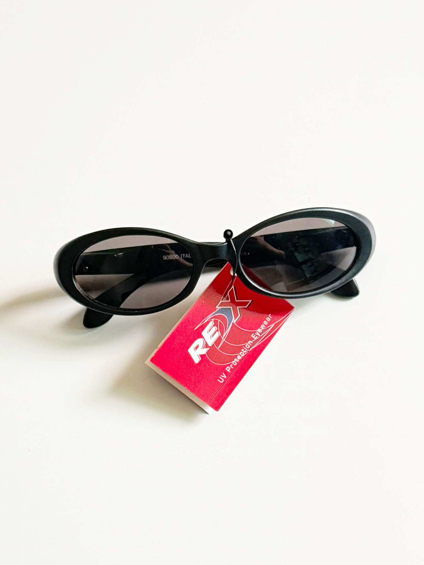 90's REDX Black Oval Wrap Sport Sunglasses