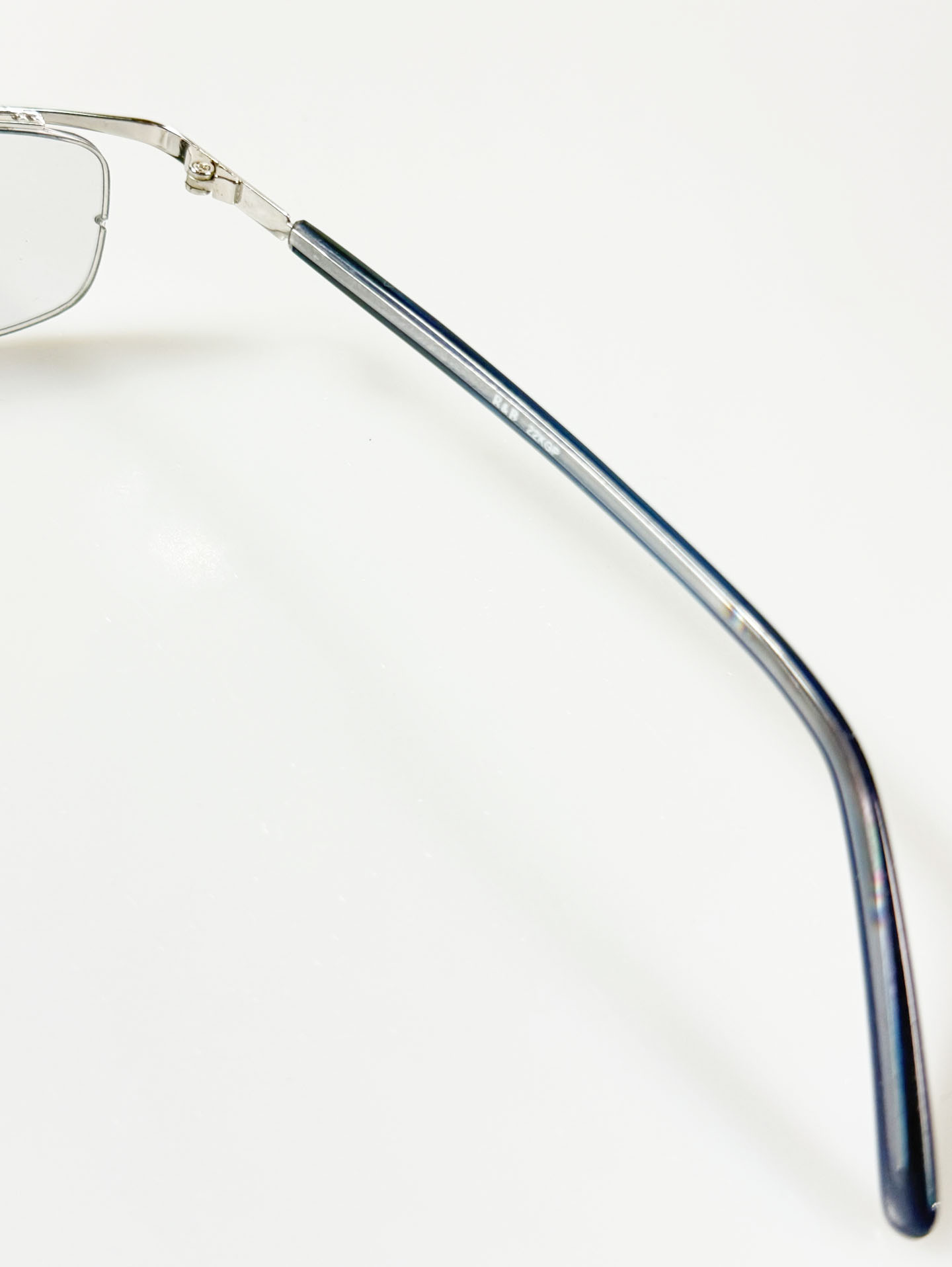 R&B Eywear Silver Semi-Rimless Square Metal Frame Glasses