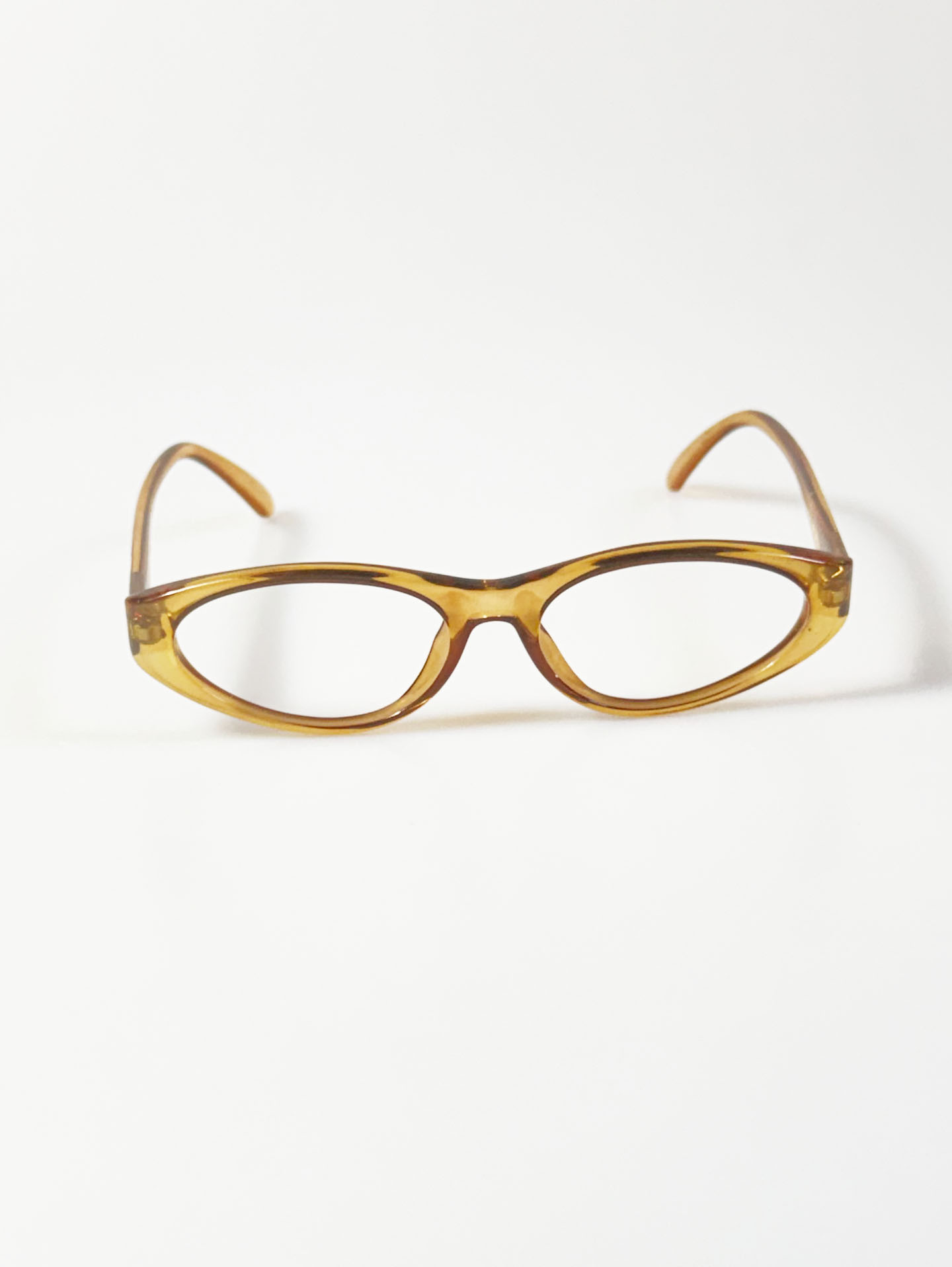 COACH Honey Amber Oval Horn-Rim Frame Glasses