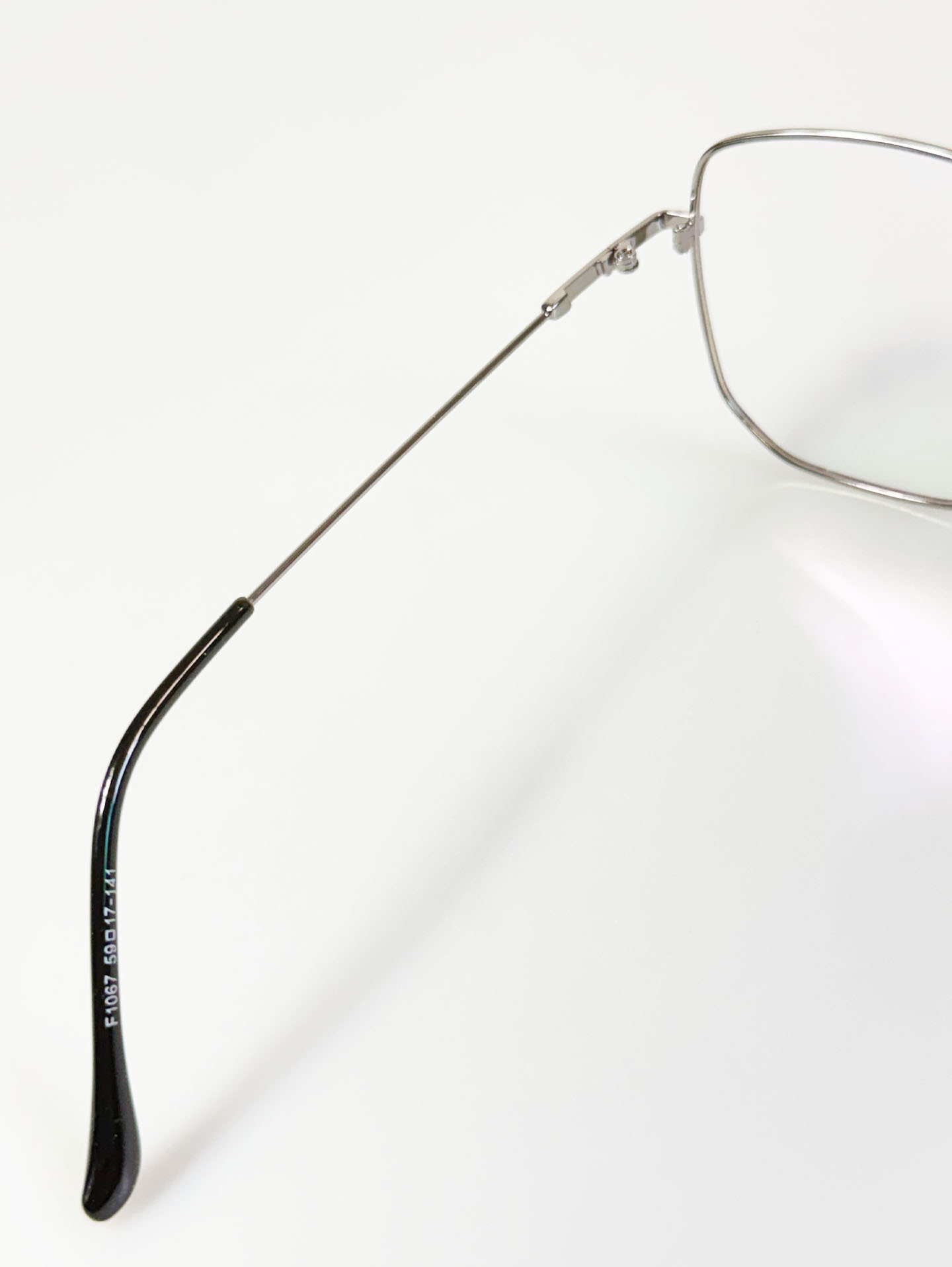 Dark Silver Oversized Square Metal Frame Glasses