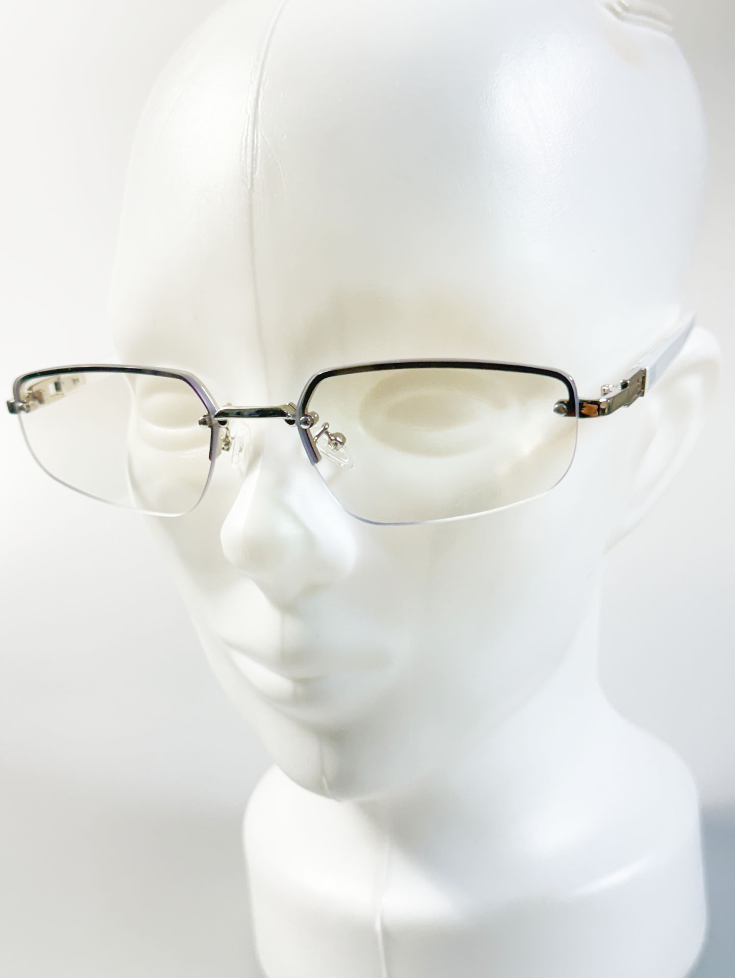 Rimless Square Metal Frame Clear Tint Sunglasses