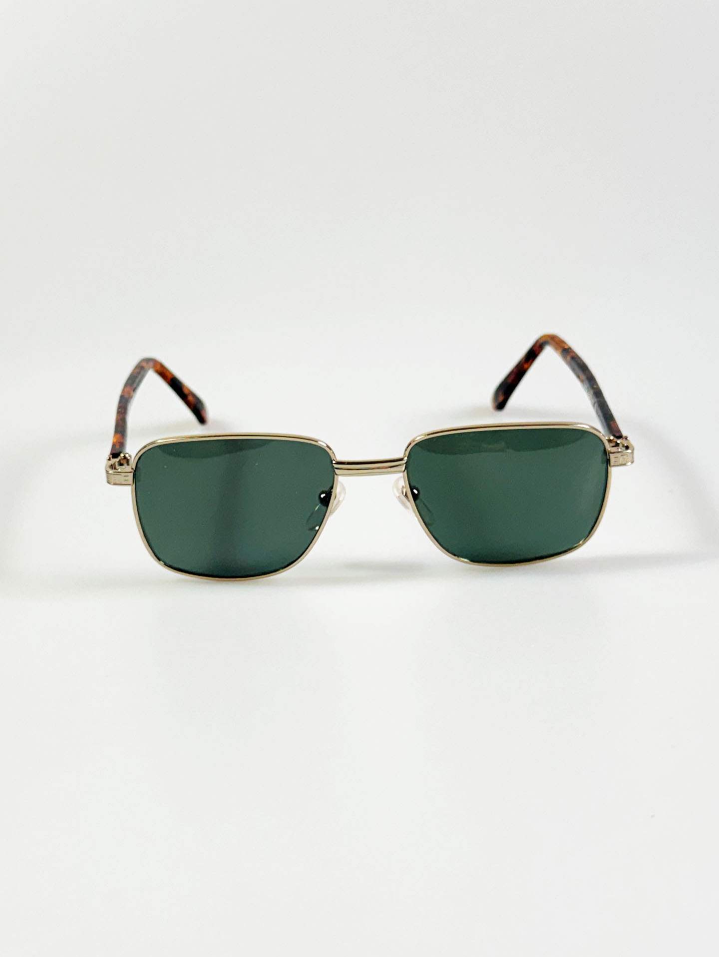90's PARIM Gold Slim Square Metal Sunglasses