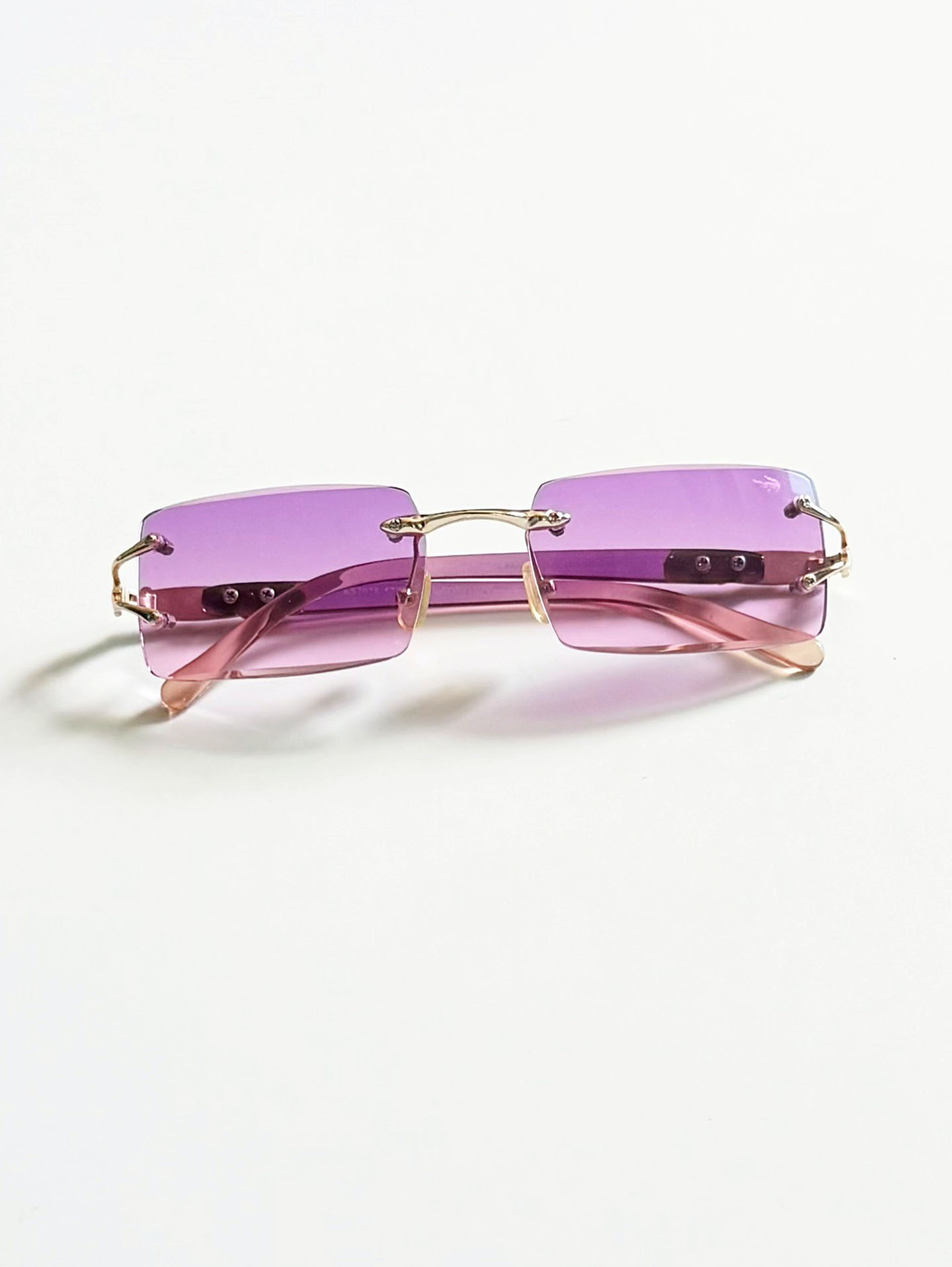 90's CROCOKIDS Rimless Square Metal Tint Sunglasses
