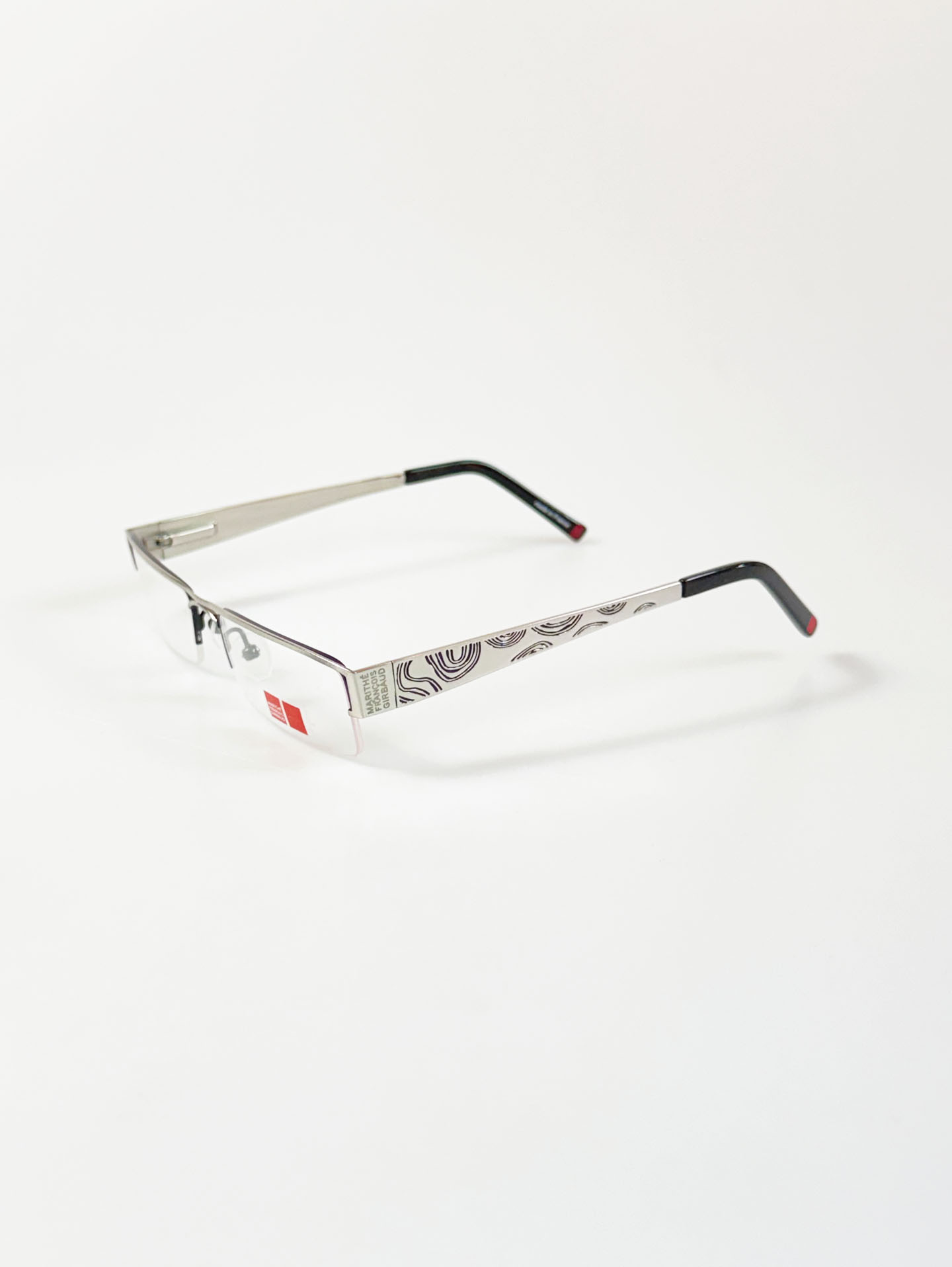 MARITHÉ + FRANÇOIS GIRBAUD Silver Semi-Rimless Square Metal Frame Glasses