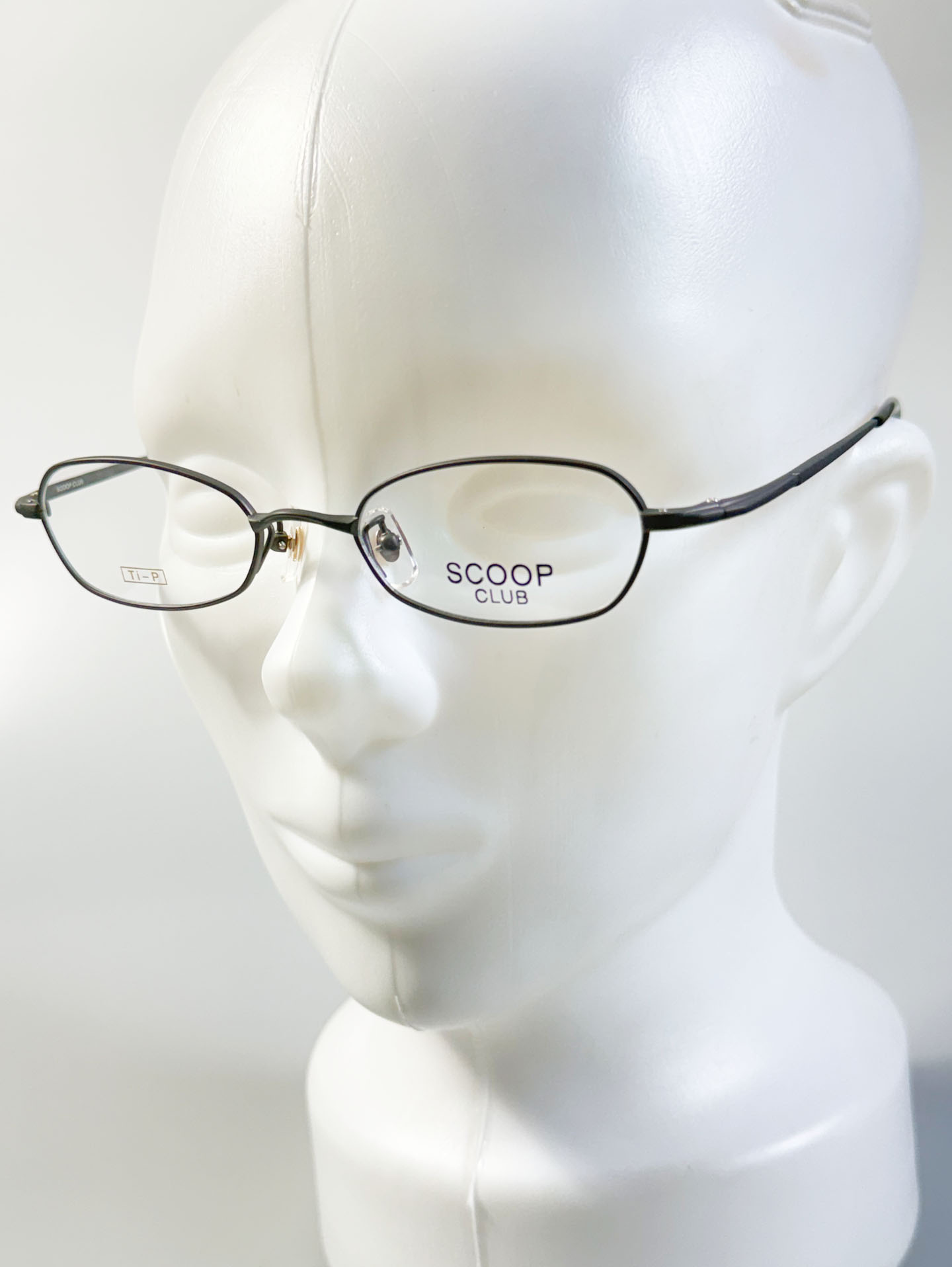 SCOOP CLUB Charcol Titanium Slim Oval Frame Glasses