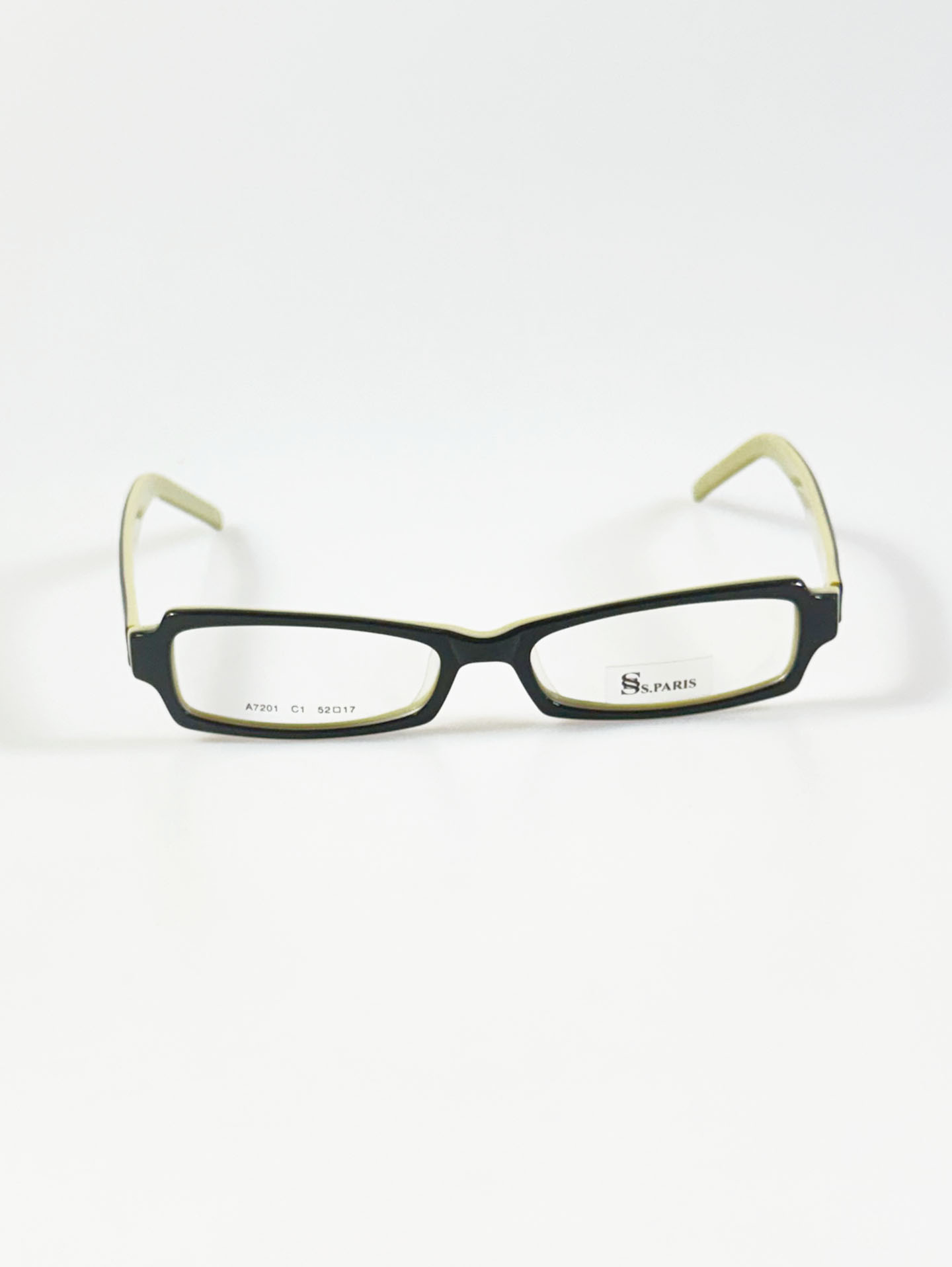 SS.PARIS Black & Olive Square Horn-Rim Glasses