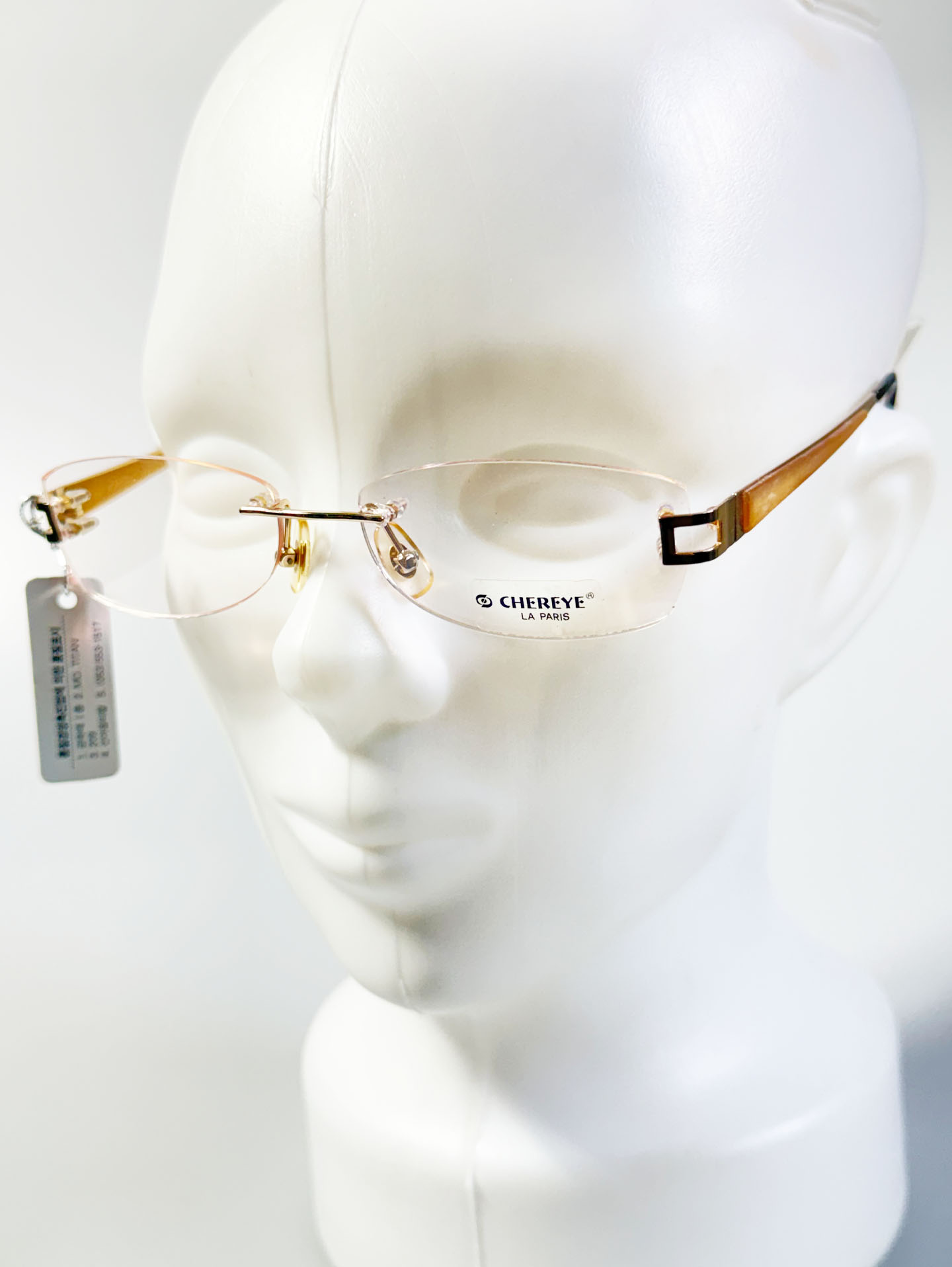 CHEREYE LA PARIS Gold Rimless Square Frame Glasses