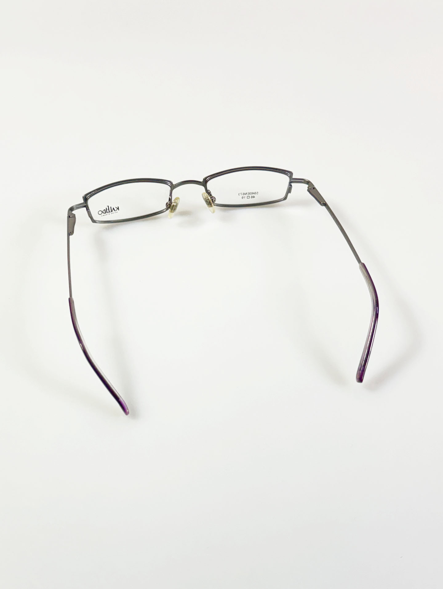 KALEIDO Blue & Gunmetal Two-Tone Slim Square Glasses