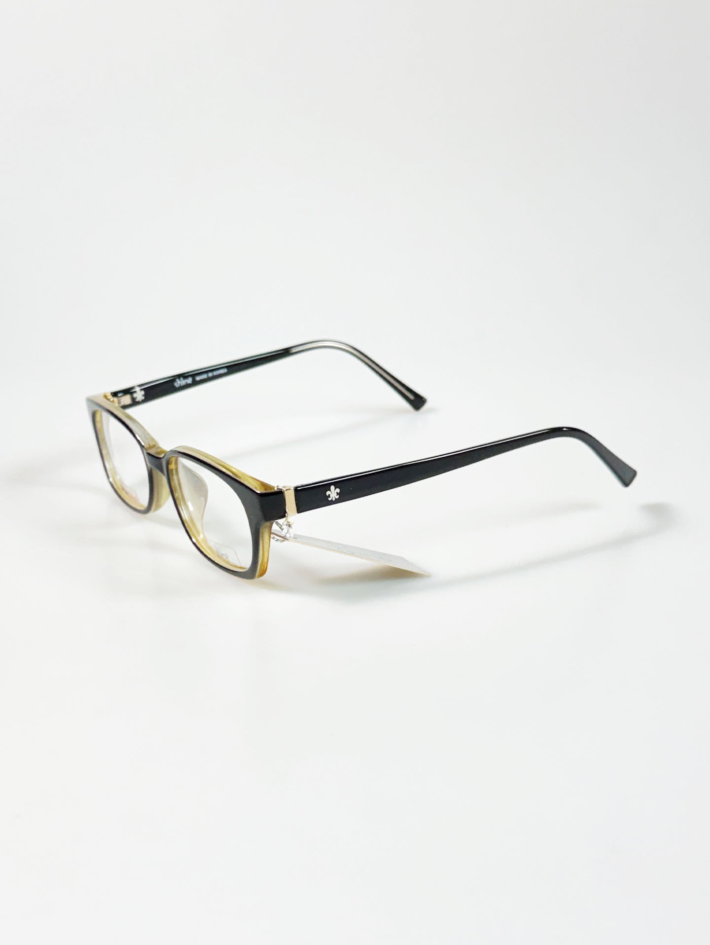 SHINE Epoxy Black Two-Tone Square Horn-Rim Frame Glasses