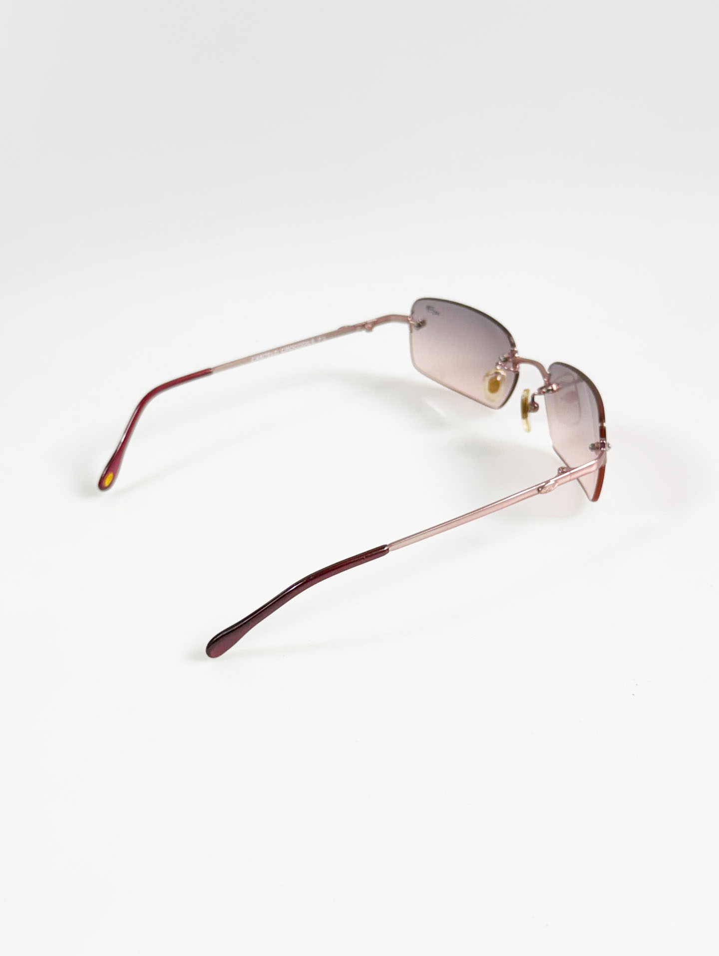 90's CARTELO Rimless Square Metal Tint Sunglasses