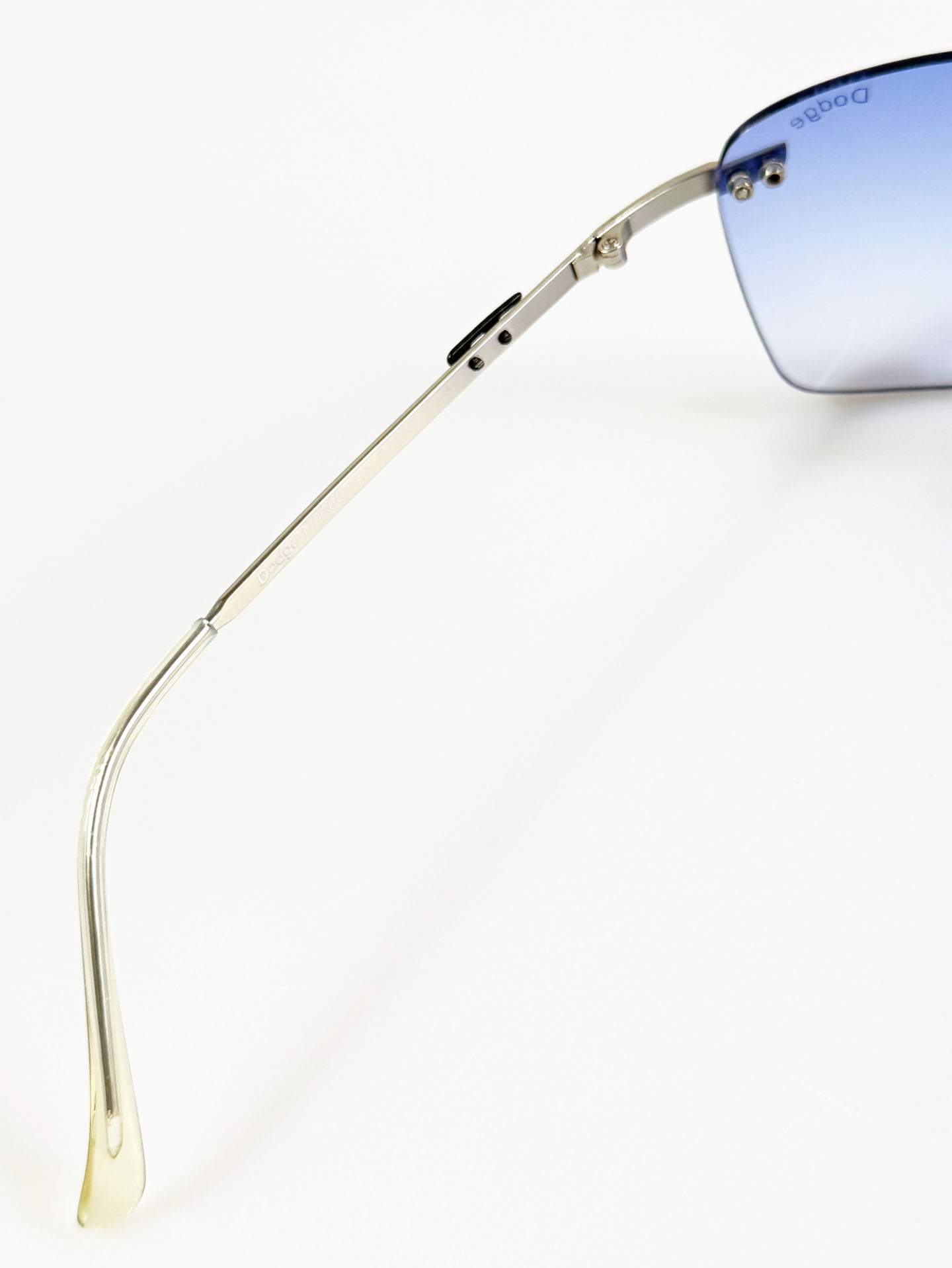90's DODGE Rimless Shield Square Metal Tint Sunglasses