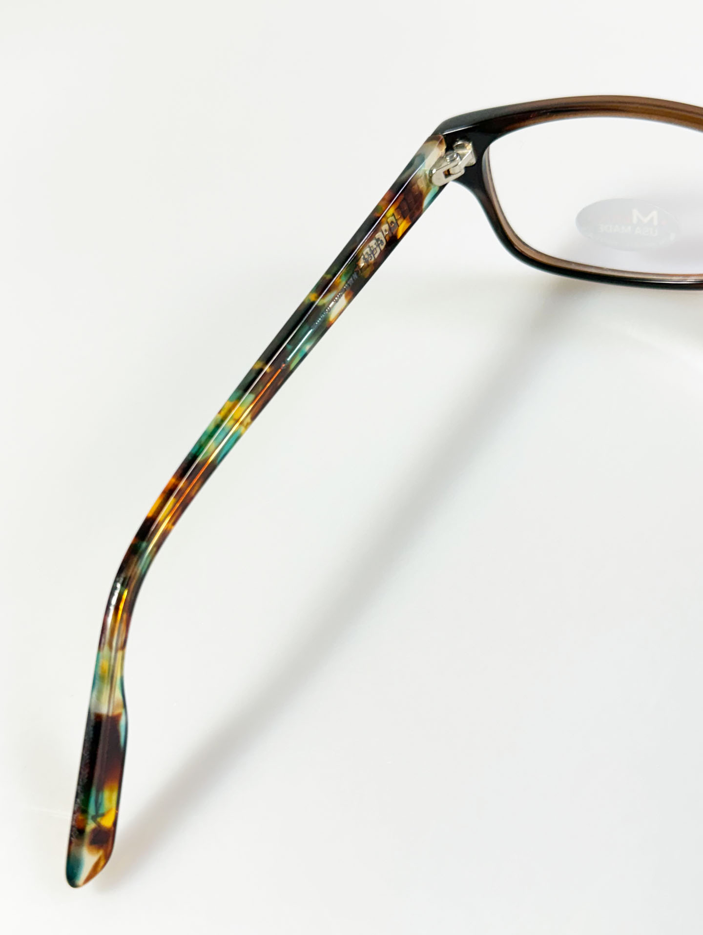 M AMERICA Brown Acetate Square Frame Glasses
