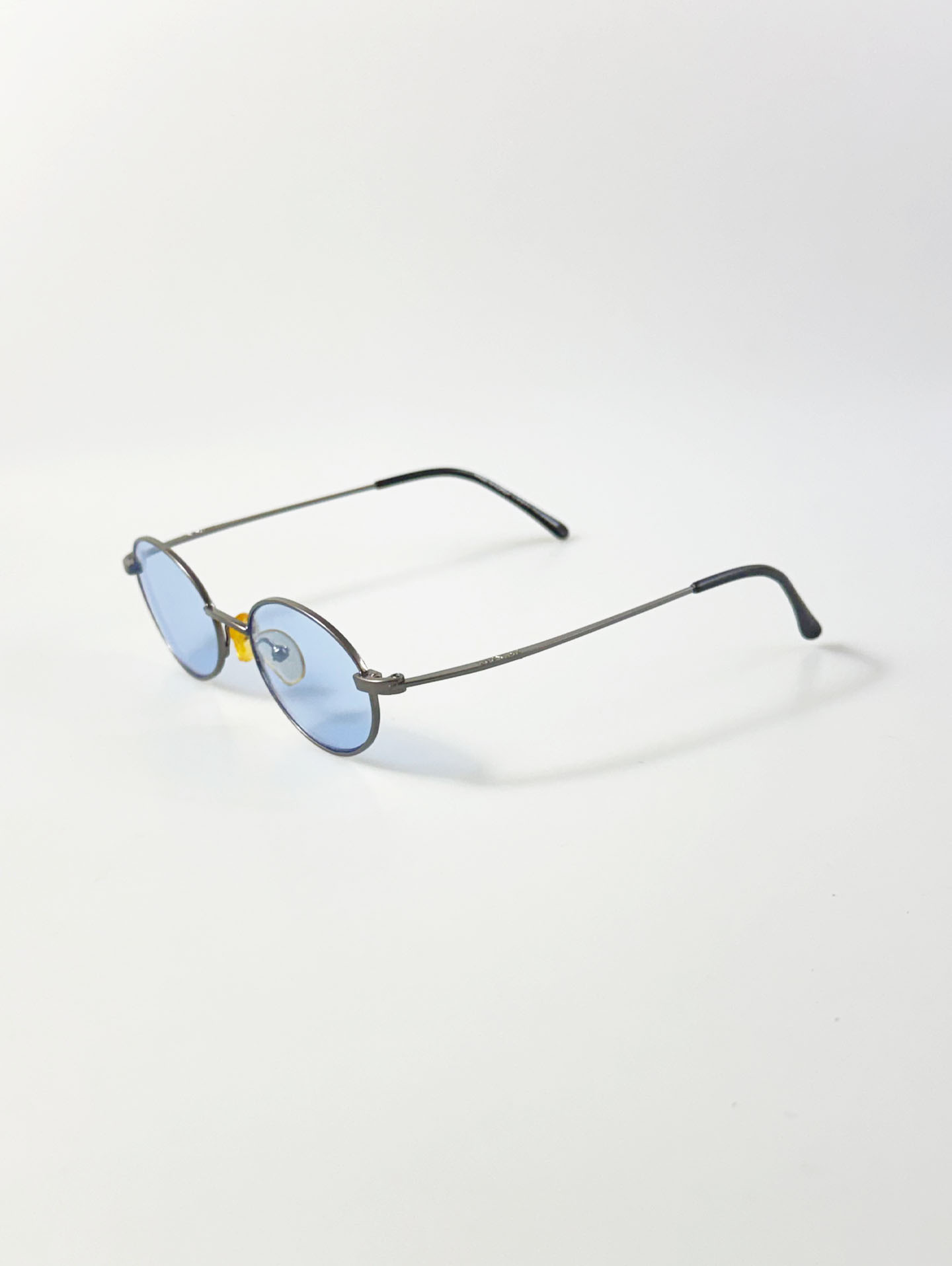 90's Dark Silver Titanium Slim Oval Tint Sunglasses