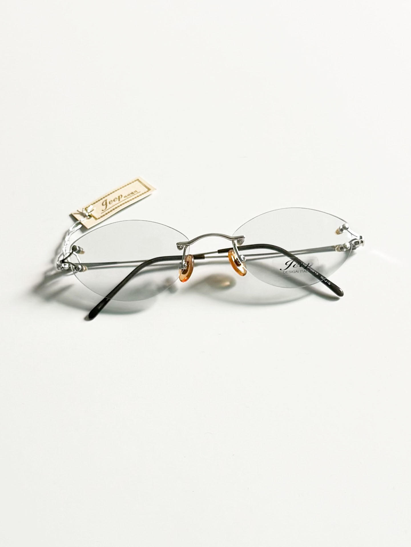 JEEP Silver Rimless Oval Metal Glasses