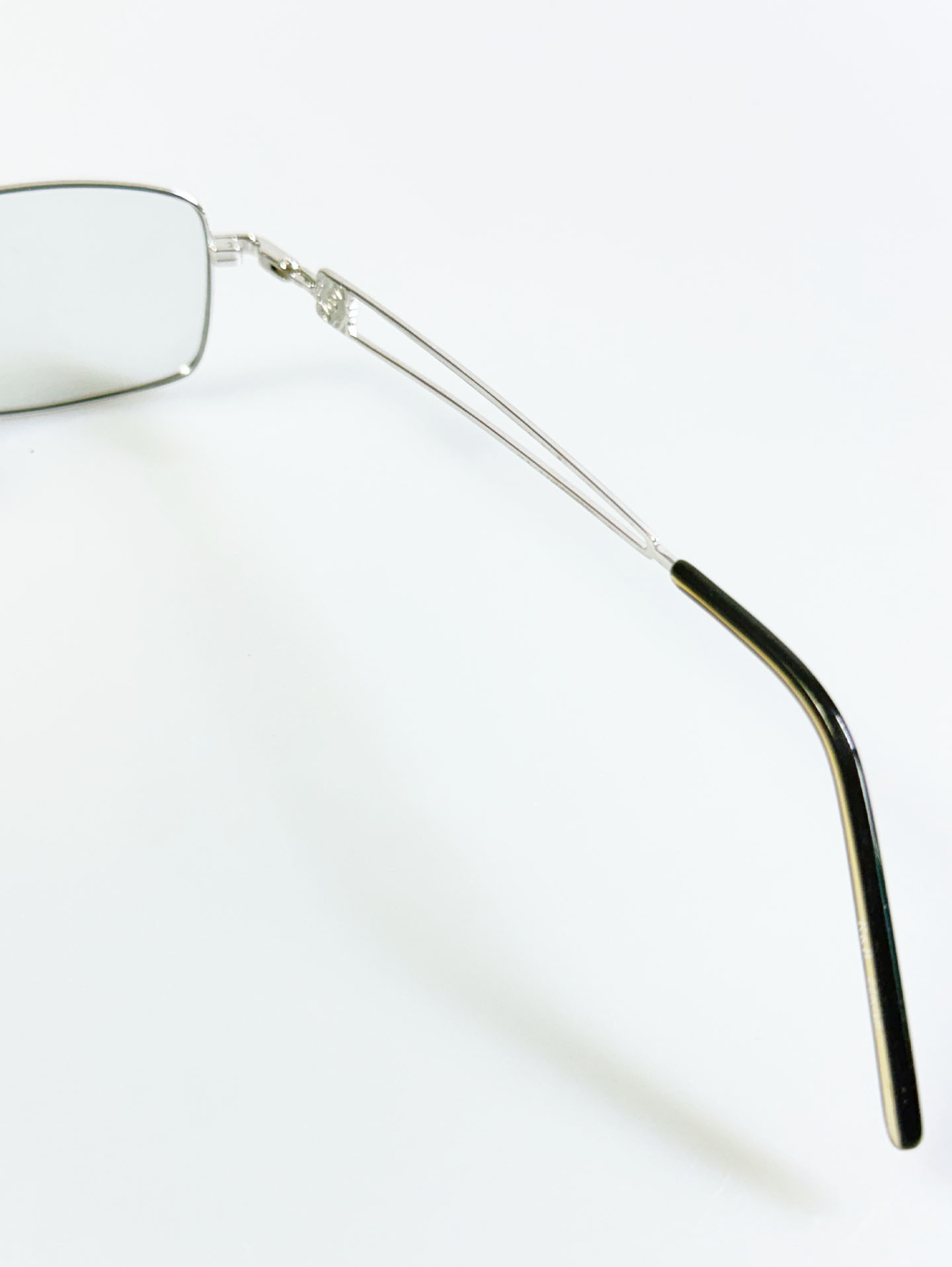R&B Eyewear Silver Slim Square Metal Frame Glasses
