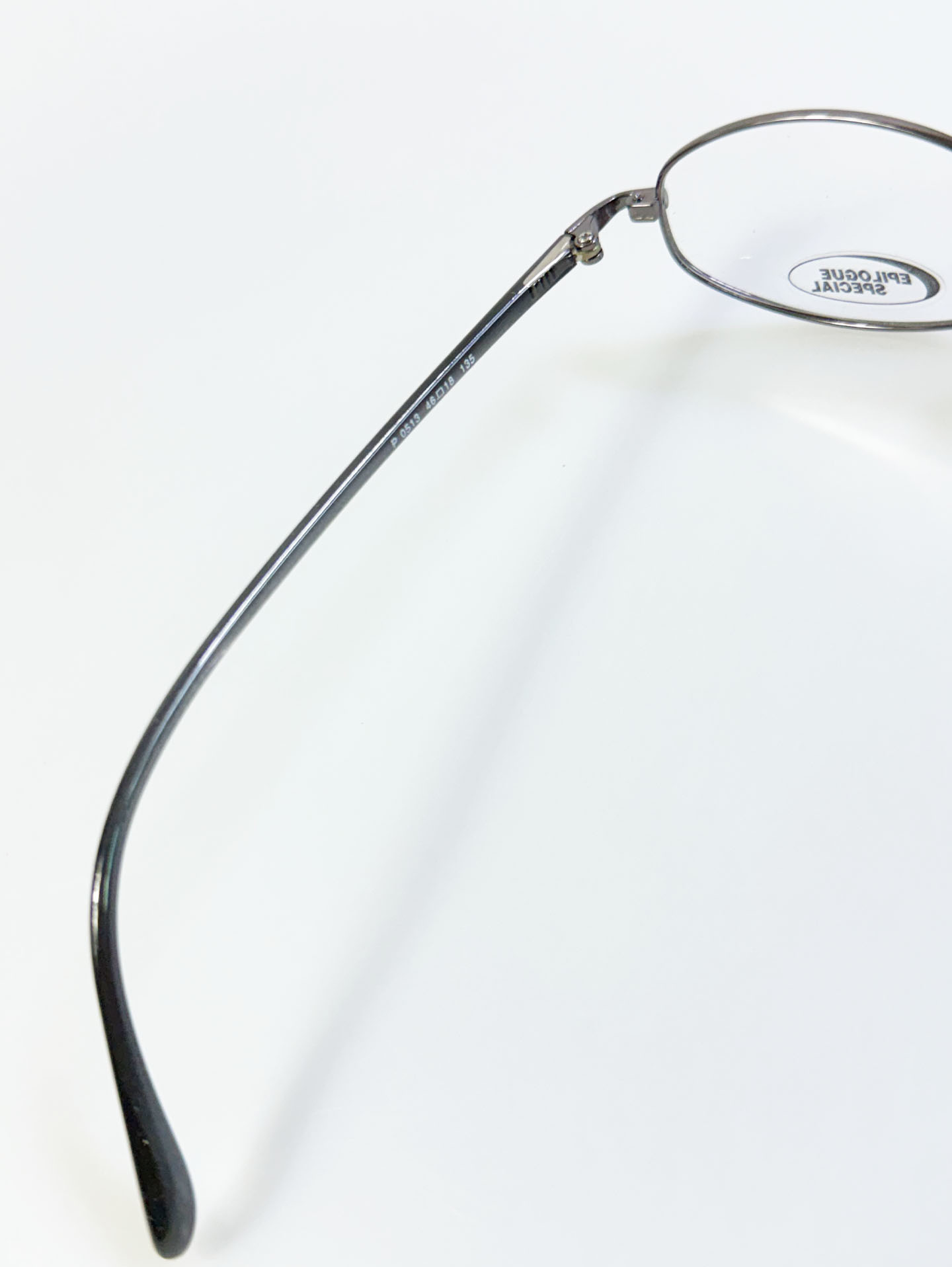 EPILOGUE Gunmetal Slim Oval Metal Glasses