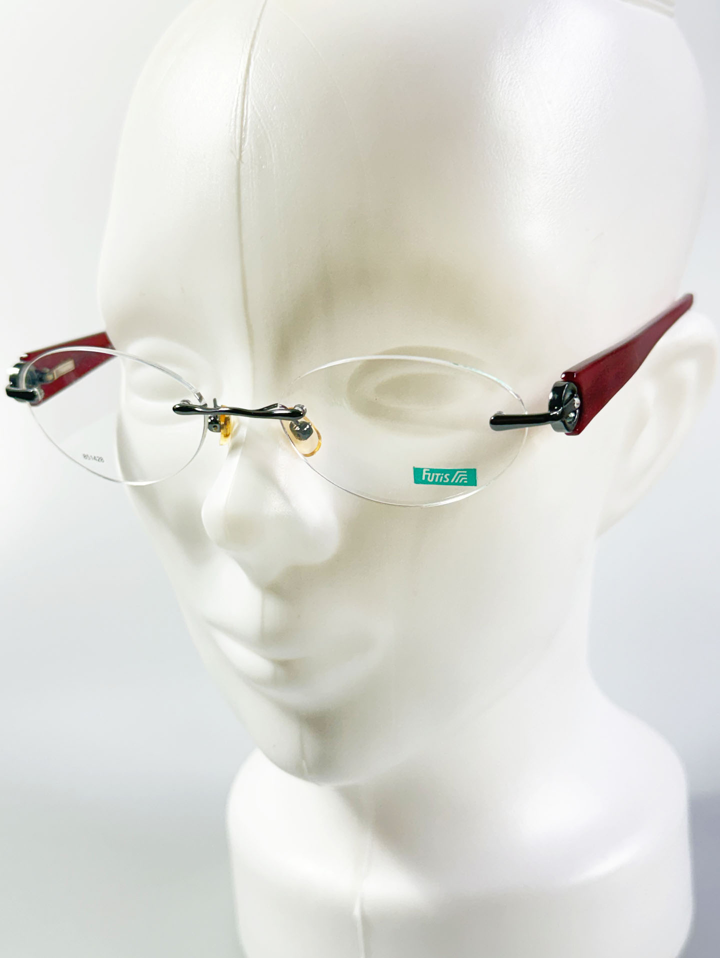 90's FUTIS Rimless Oval Metal Frame Glasses